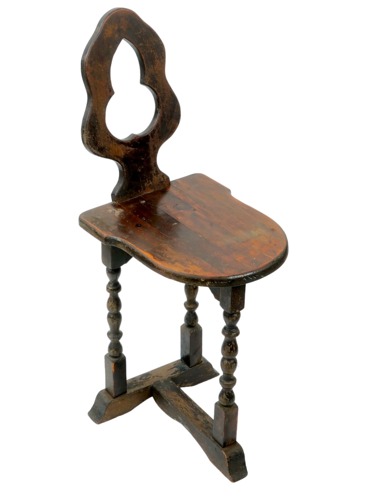 19TH CENTURY ANTIQUE SPANISH CARVED WOOD BOOT STOOL (1 of 7)