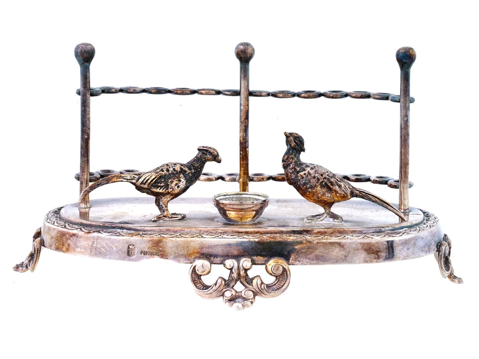 ANTIQUE PORTUGUESE 835 SILVER TOOTHPICK HOLDER (1 of 10)