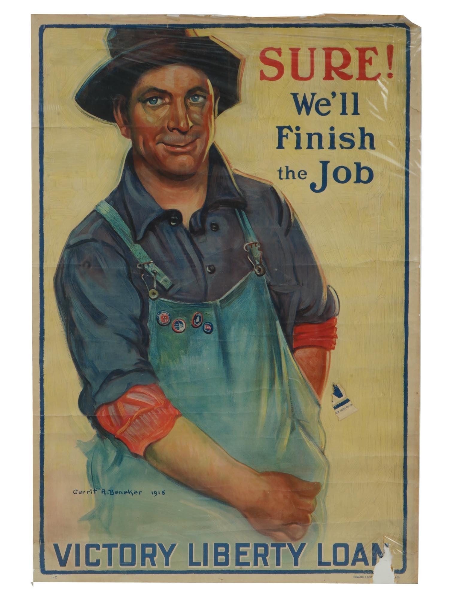WWI POSTER SURE WE WILL FINISH THE JOB BENEKER (1 of 7)