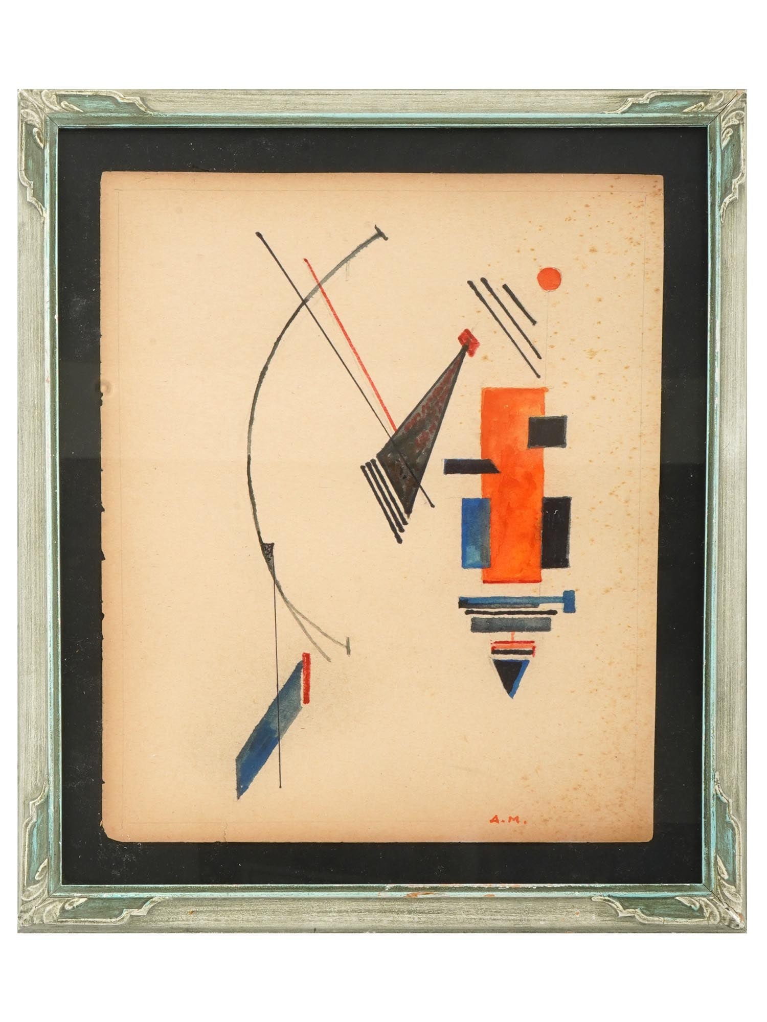 ALEKSEY MORGUNOV RUSSIAN ABSTRACT GOUACHE PAINTING (1 of 4)