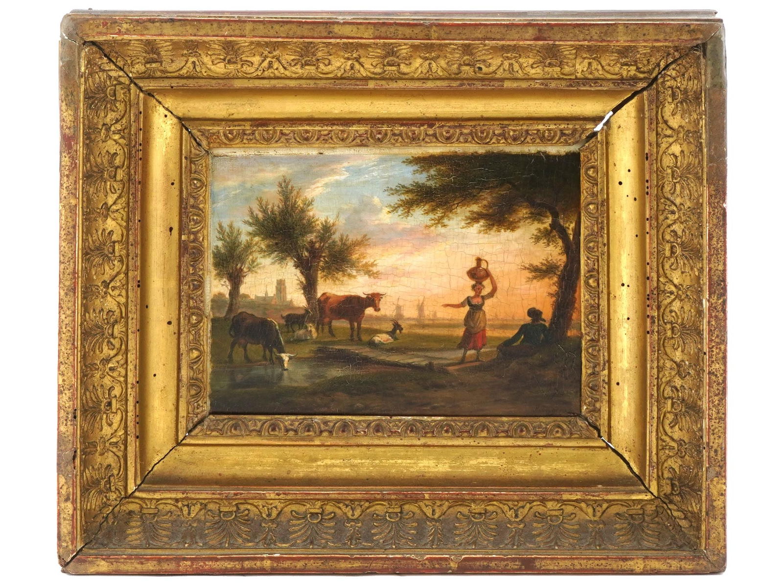 FRANS SWAGERS ANTIQUE DUTCH LANDSCAPE OIL PAINTING (1 of 6)