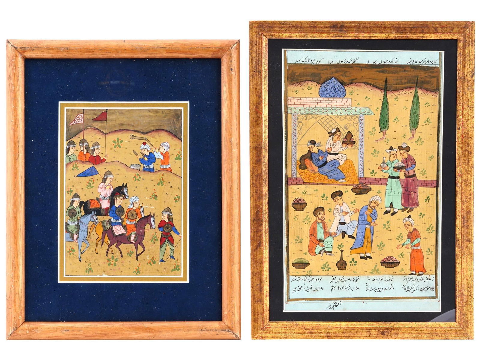 ANTIQUE INDO PERSIAN MUGHAL PAINTINGS WITH MANUSCRIPT (1 of 12)