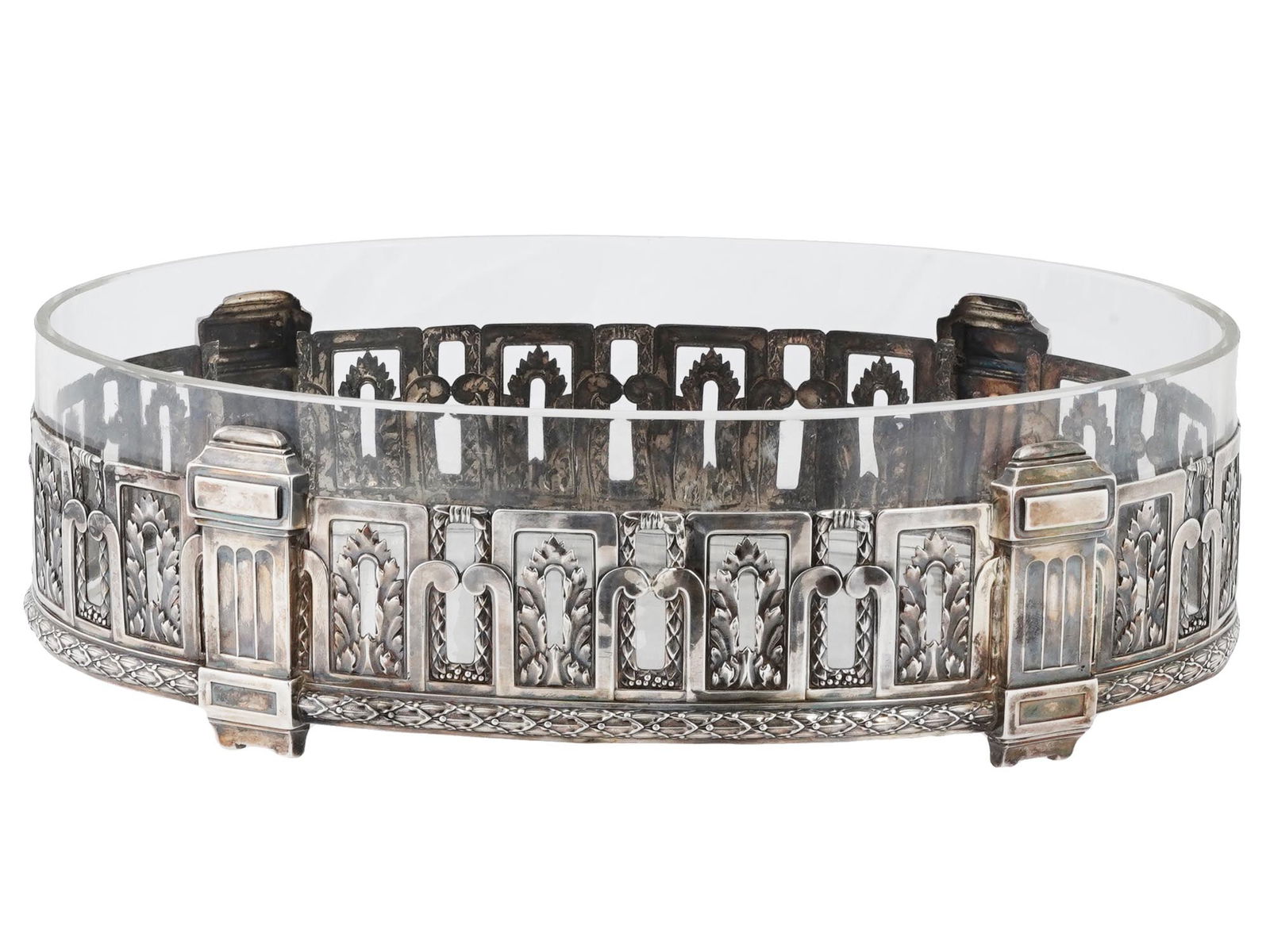 RUSSIAN CRYSTAL SILVER FLORAL MOTIF CENTERPIECE (1 of 5)