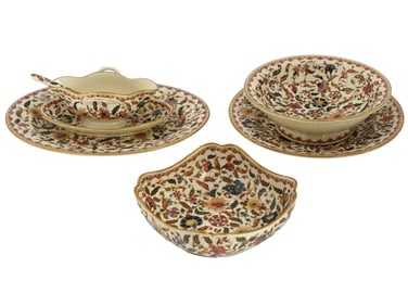 ANTIQUE HUNGARIAN ZSOLNAY PORCELAIN TABLEWARE SET