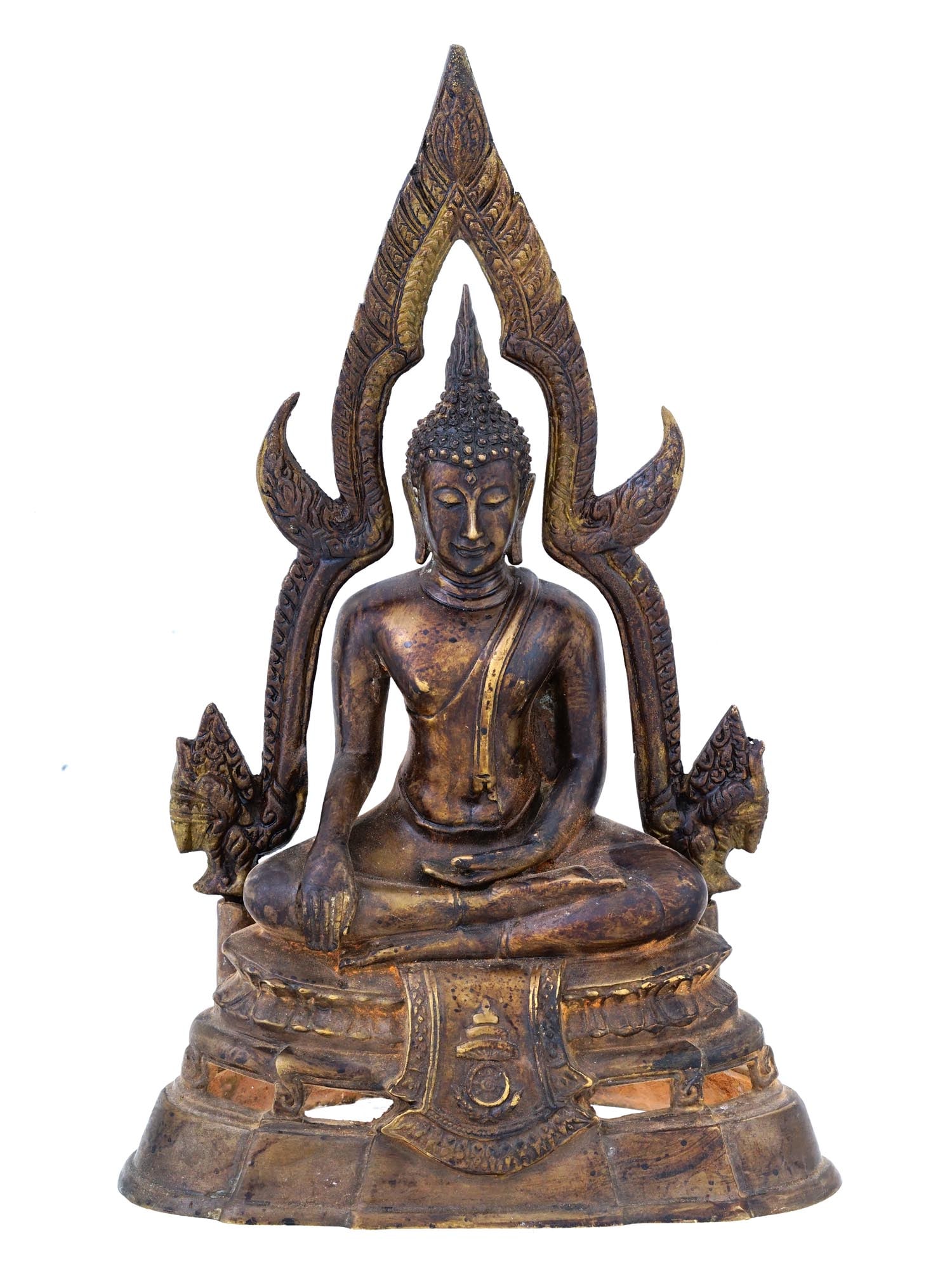 RARE THAI BUDDHA CHINNARAT PATINATED BRONZE STATUE (1 of 5)