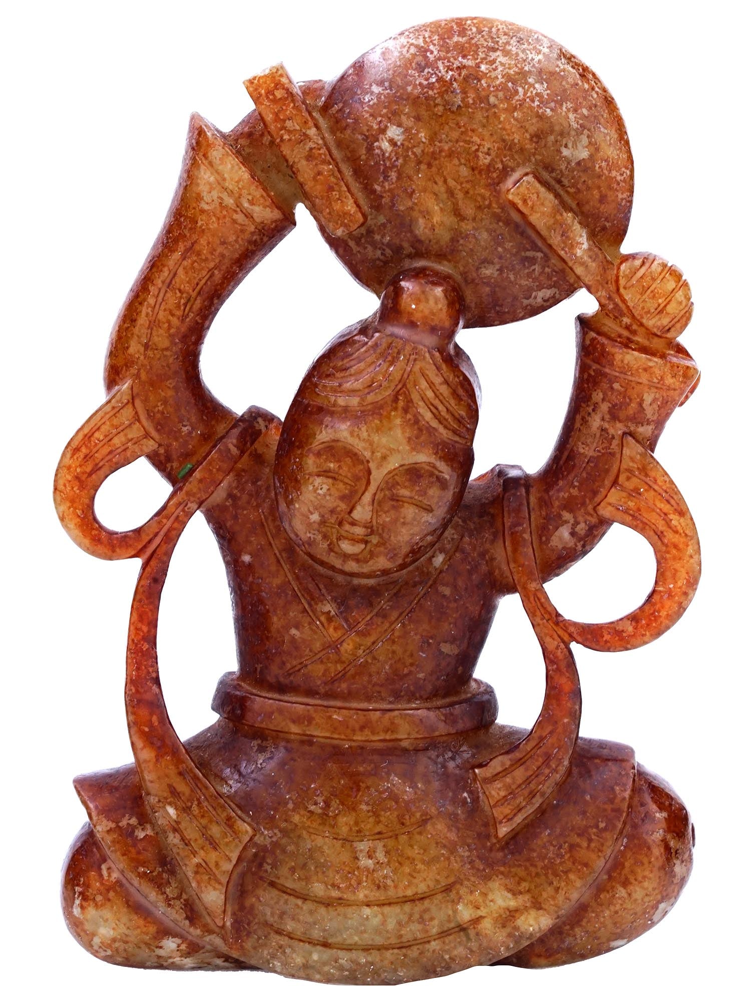 ANTIQUE CHINESE WOMAN CARVED JADE AMULET PENDANT (1 of 9)