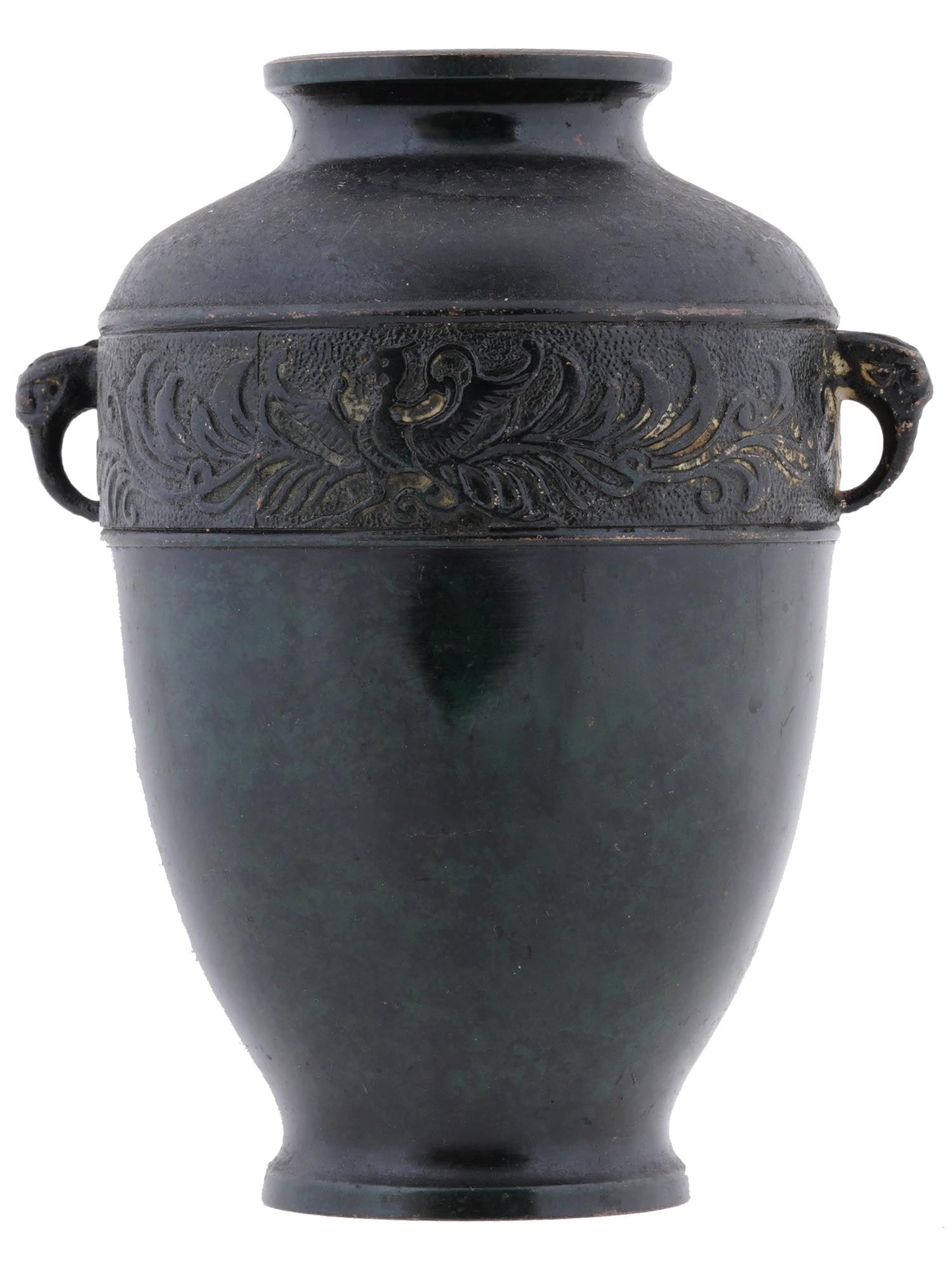 ANTIQUE JAPANESE MEIJI CAST BRONZE VASE SIGNED (1 of 10)