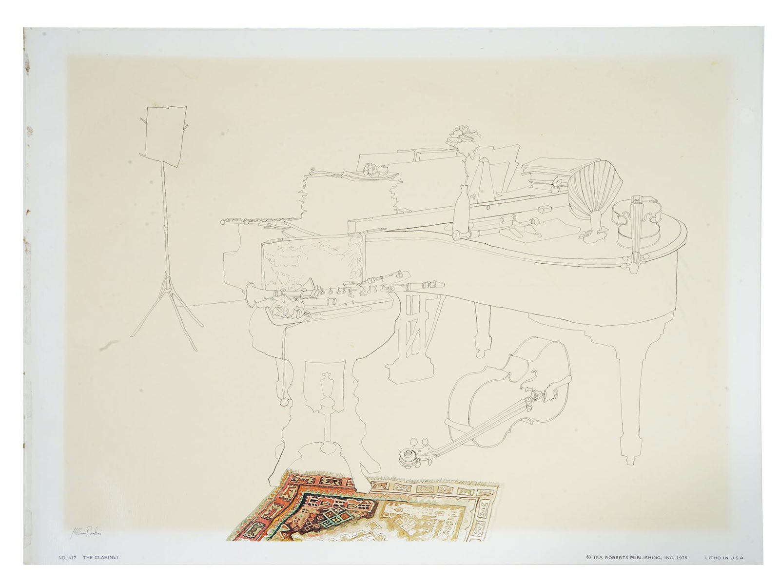 AMERICAN CLARINET LITHOGRAPH BY MILLICENT TOMPKINS (1 of 7)