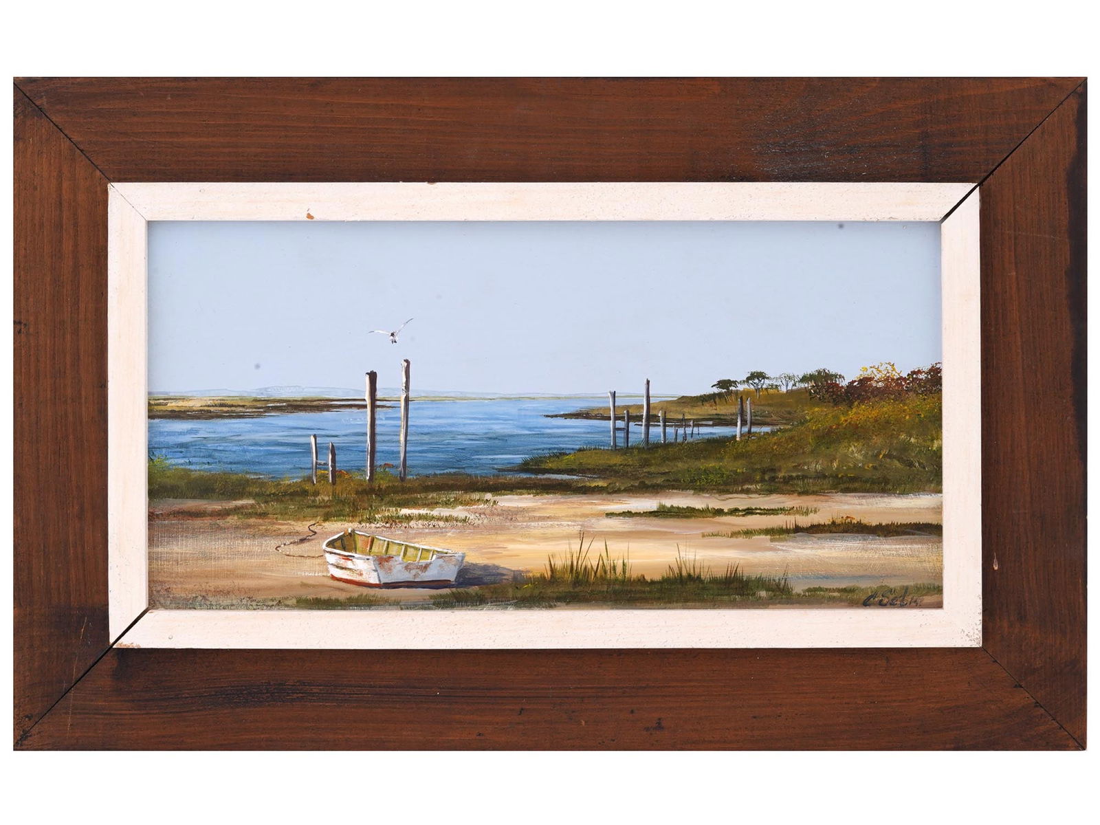 AMERICAN RIVER VIEW OIL PAINTING BY CHARLES SELMI (1 of 6)