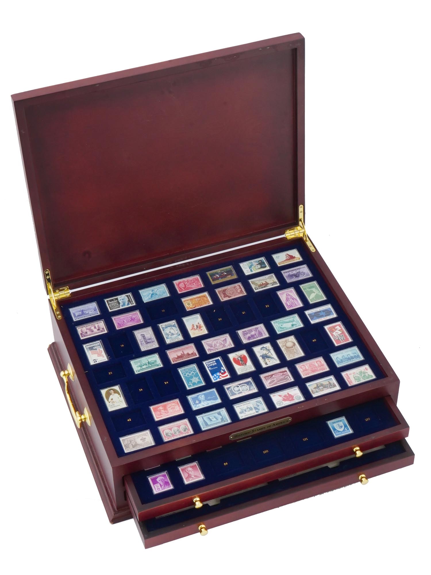 BOX WITH AMERICAN POSTAGE STAMPS MID 20TH CENTURY (1 of 12)