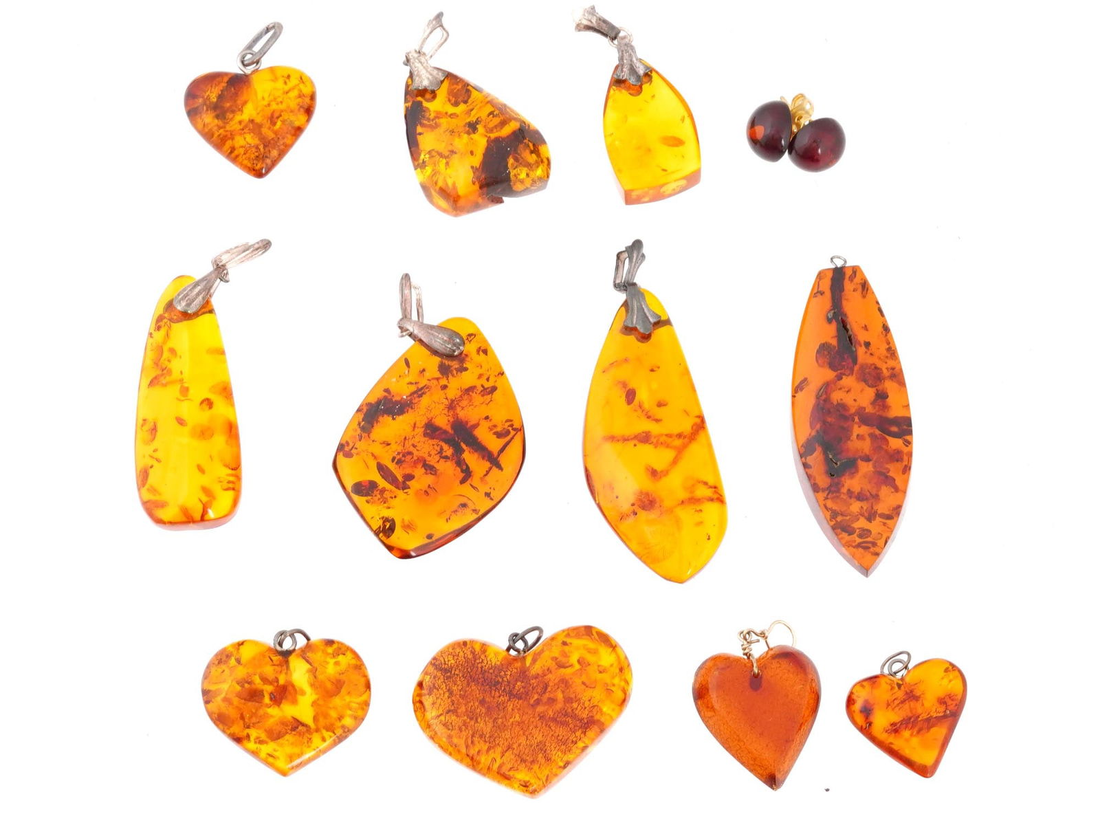 LOT OF 12 RUSSIAN BALTIC AMBER PENDANTS EARRINGS (1 of 8)