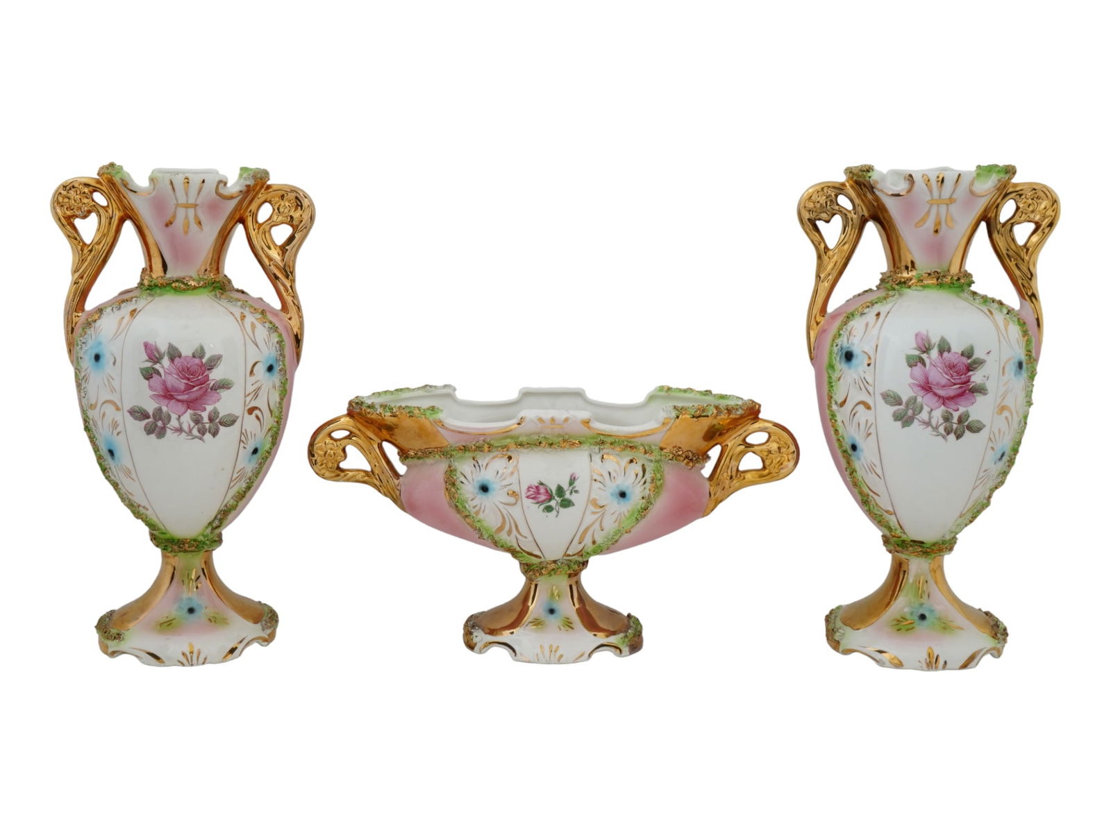 ITALIAN SESTO FIOR PORCELAIN VASES AND CENTERPIECE (1 of 9)
