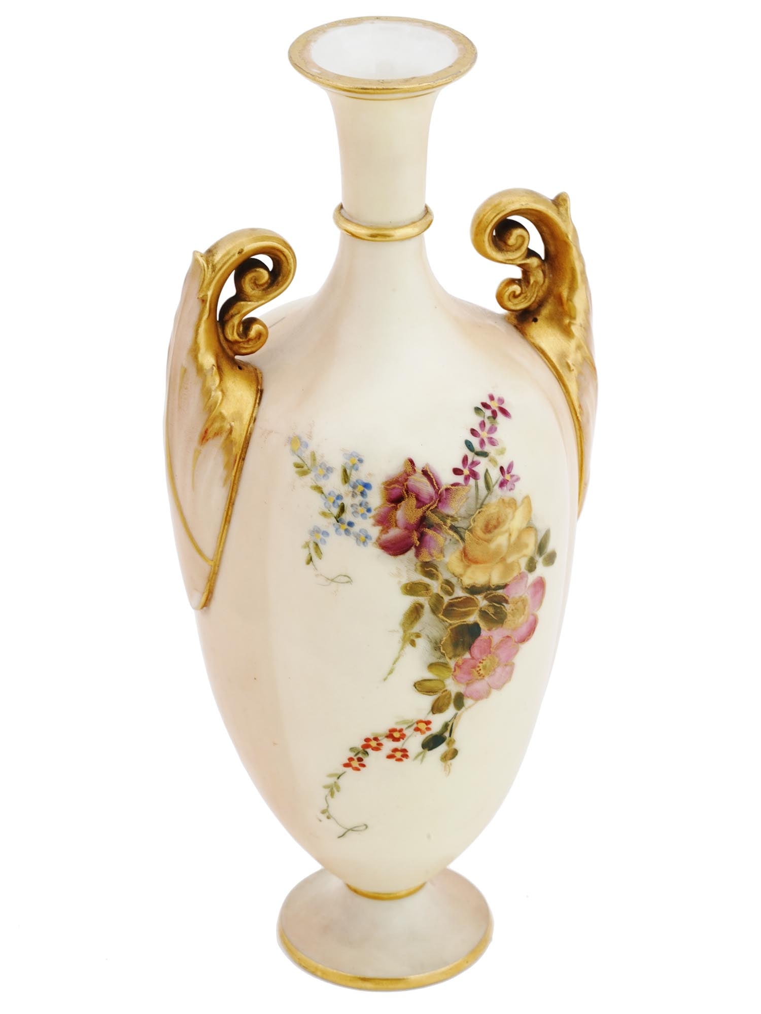 ANTIQUE ROYAL WORCESTER GILT PORCLEAIN POSY VASE (1 of 7)