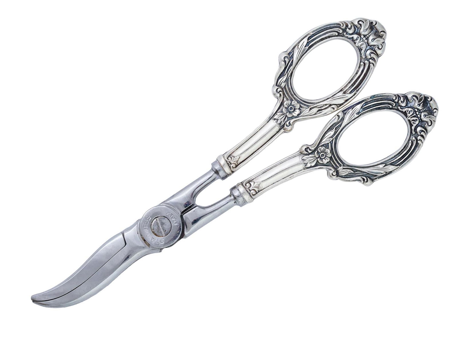 ANTIQUE WEBSTER STERLING SILVER AND STEEL SCISSORS (1 of 6)