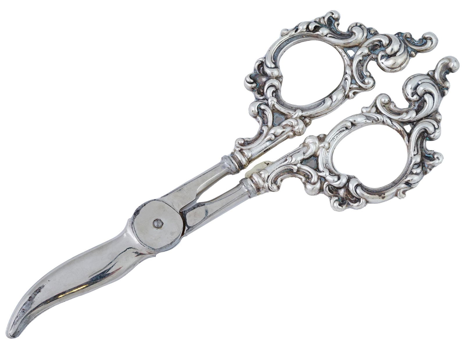 ANTIQUE AMERICAN STERLING SILVER AND STEEL SCISSORS (1 of 4)