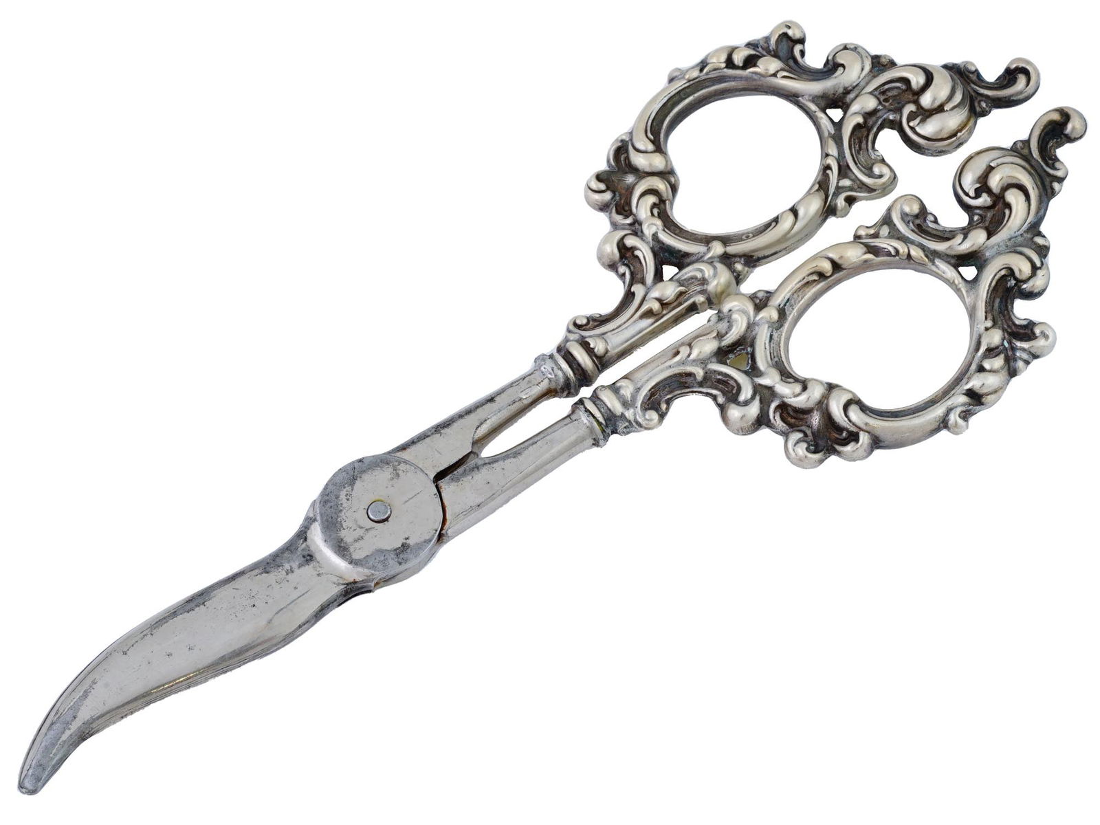 ANTIQUE AMERICAN STERLING SILVER AND STEEL SCISSORS (1 of 4)