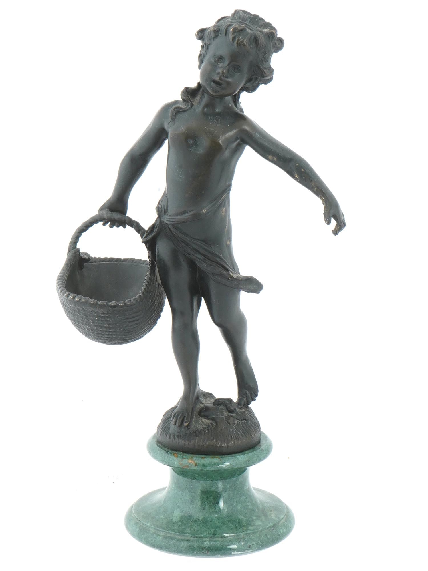 FRENCH CHILD BRONZE SCULPTURE BY SUZANNE BIZARD (1 of 7)