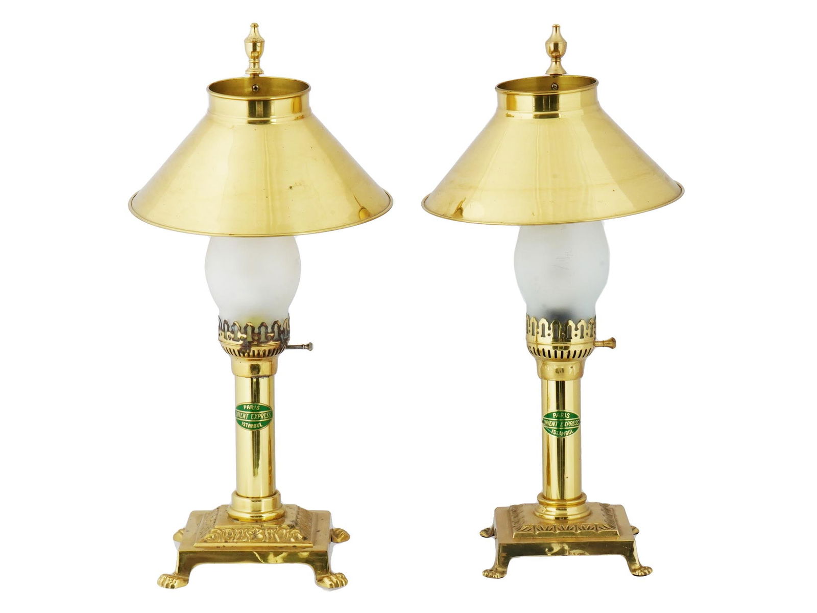 VINTAGE GILT BRASS ORIENT EXPRESS TABLE LAMPS (1 of 8)