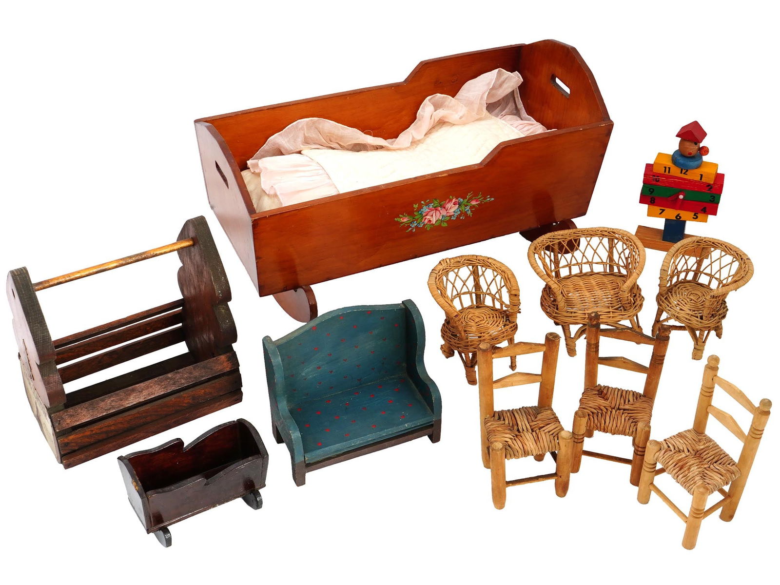 COLLECTION OF VINTAGE WOODEN FURNITURE TOYS (1 of 8)