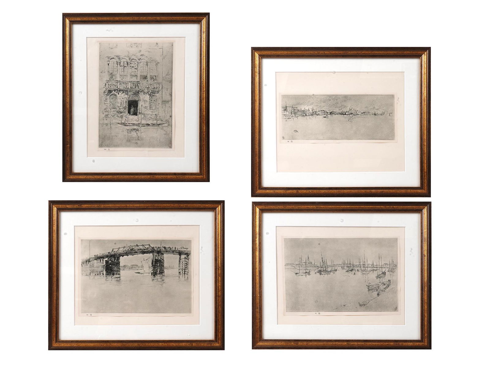 LOT OF ANTIQUE VIEWS ETCHINGS BY JAMES MC WHISTLER (1 of 14)