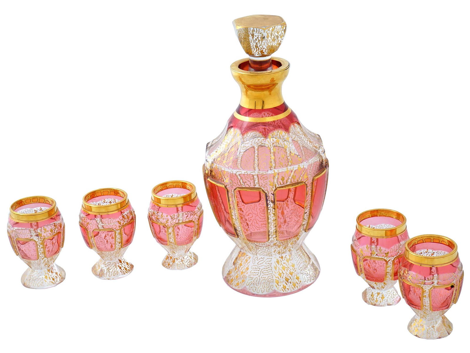 1996 MURANO GLASS DECANTER AND GLASSES SET SIGNED (1 of 6)