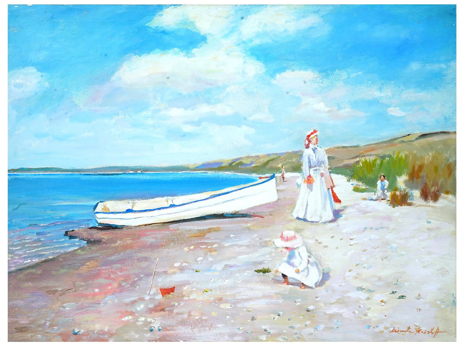 BULGARIAN SCENE OIL PAINTING BY DIMITER HRISTOFF (1 of 6)