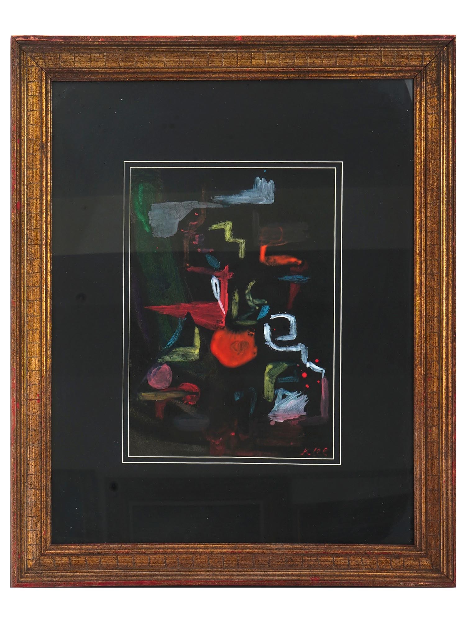 ATTR PAUL KLEE GOUACHE PAINTING COLOR STARS 1925: A Swiss gouache painting attributed to Paul Klee titled Color Stars, 1925. The painting depicts a polychrome Expressionist composition. Provenance: Baur Dibble Gallery, Englewood, NJ. There is a label