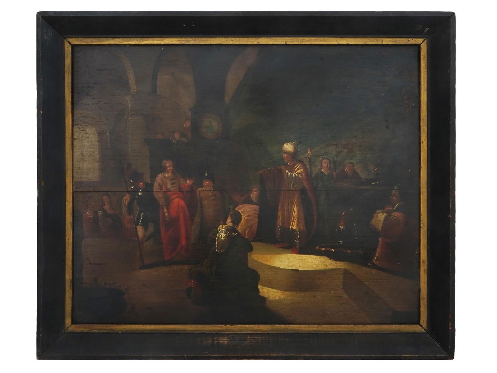 ANTIQUE 18TH C DUTCH SCHOOL BIBLICAL OIL PAINTING (1 of 4)