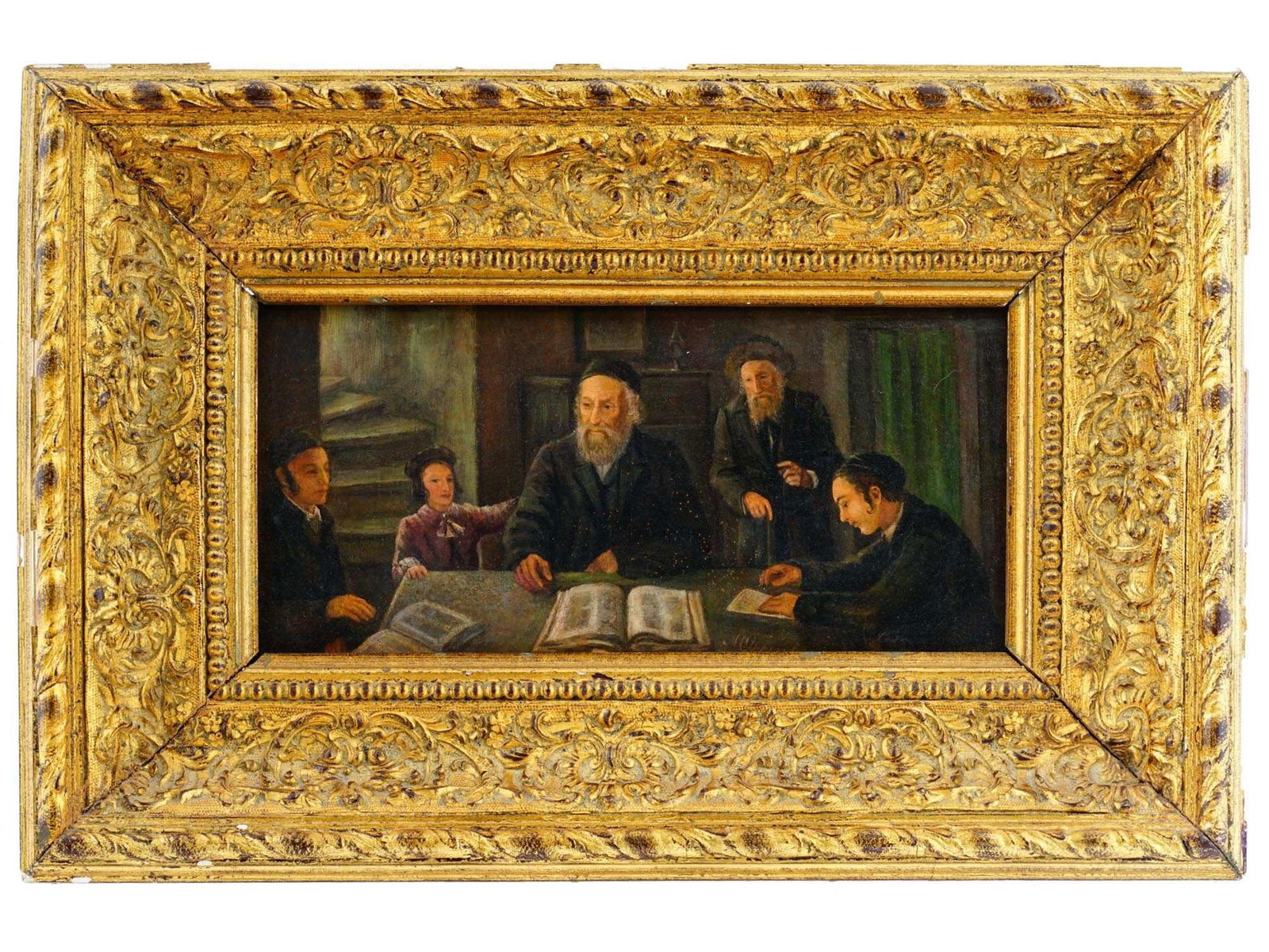 GERMAN JUDAICA OIL PAINTING BY MORITZ OPPENHEIM (1 of 9)