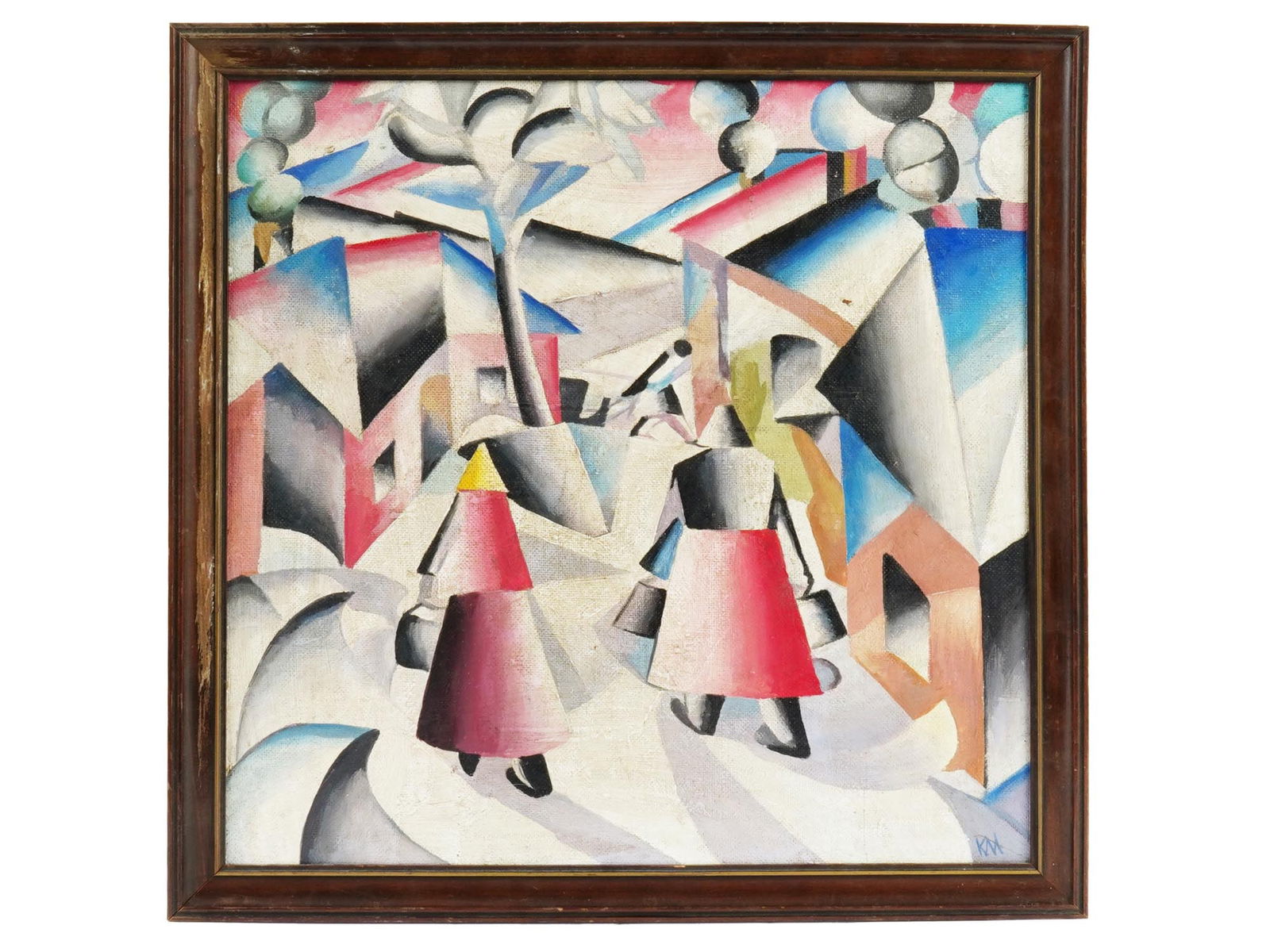 RUSSIAN OIL PAINTING ATTRIBUTED TO KAZIMIR MALEVICH (1 of 8)