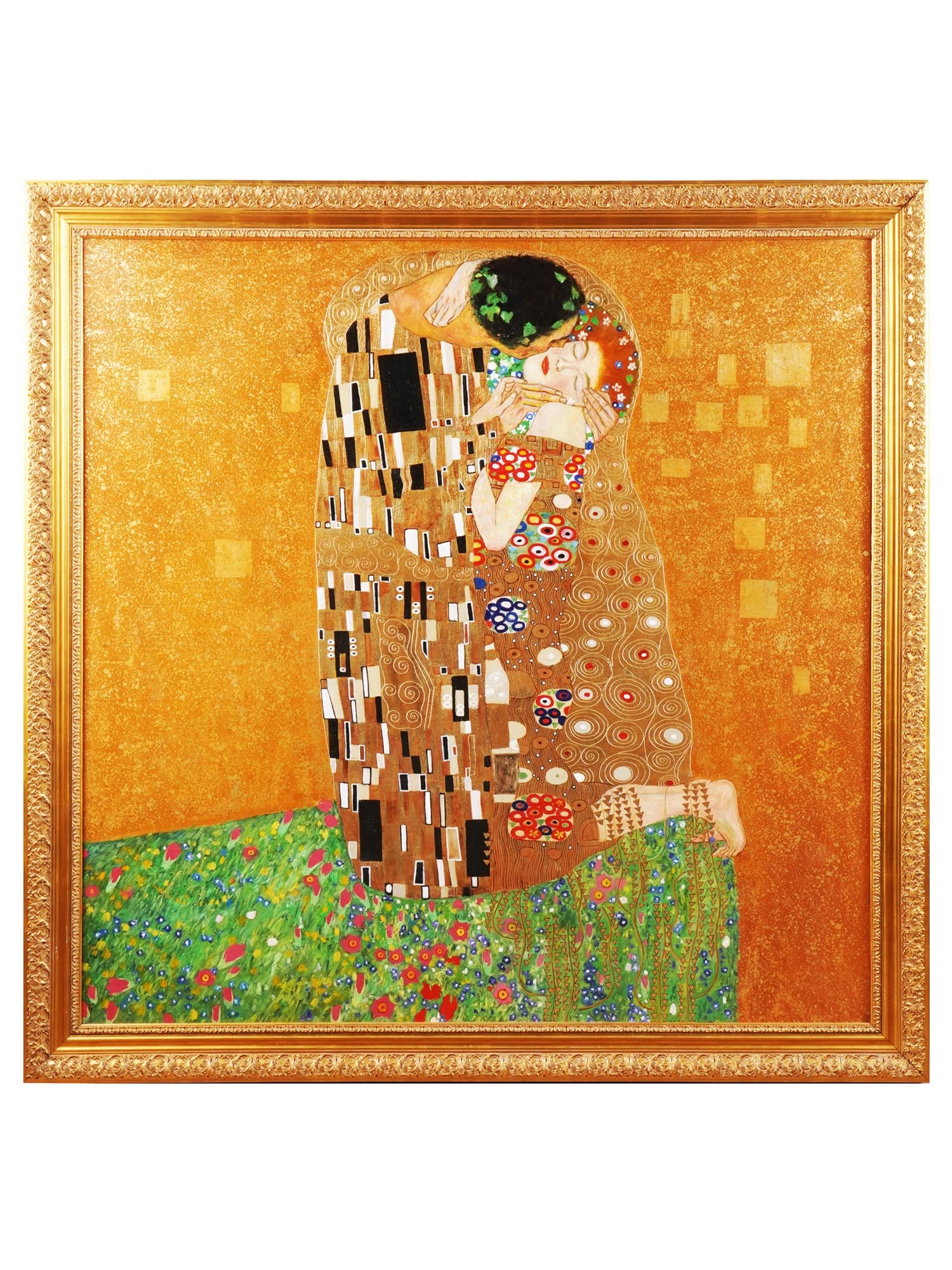 EXTRA LARGE KISS MIXED MEDIA PAINTING AFTER KLIMT (1 of 3)