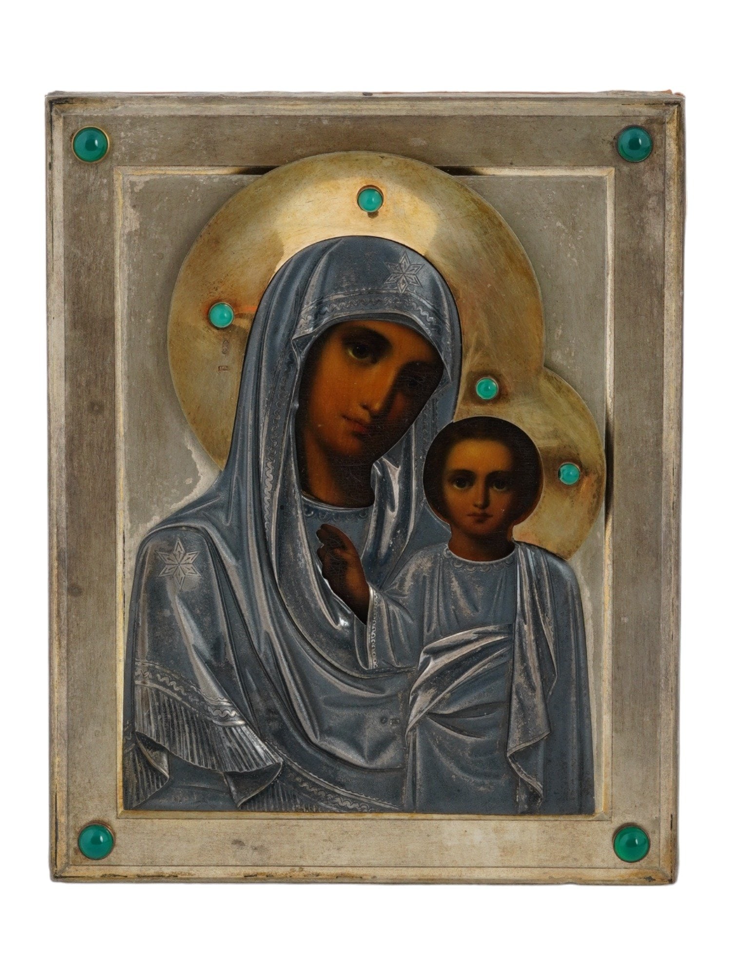 RUSSIAN ICON KAZAN MOTHER OF GOD IN SILVER OKLAD (1 of 9)