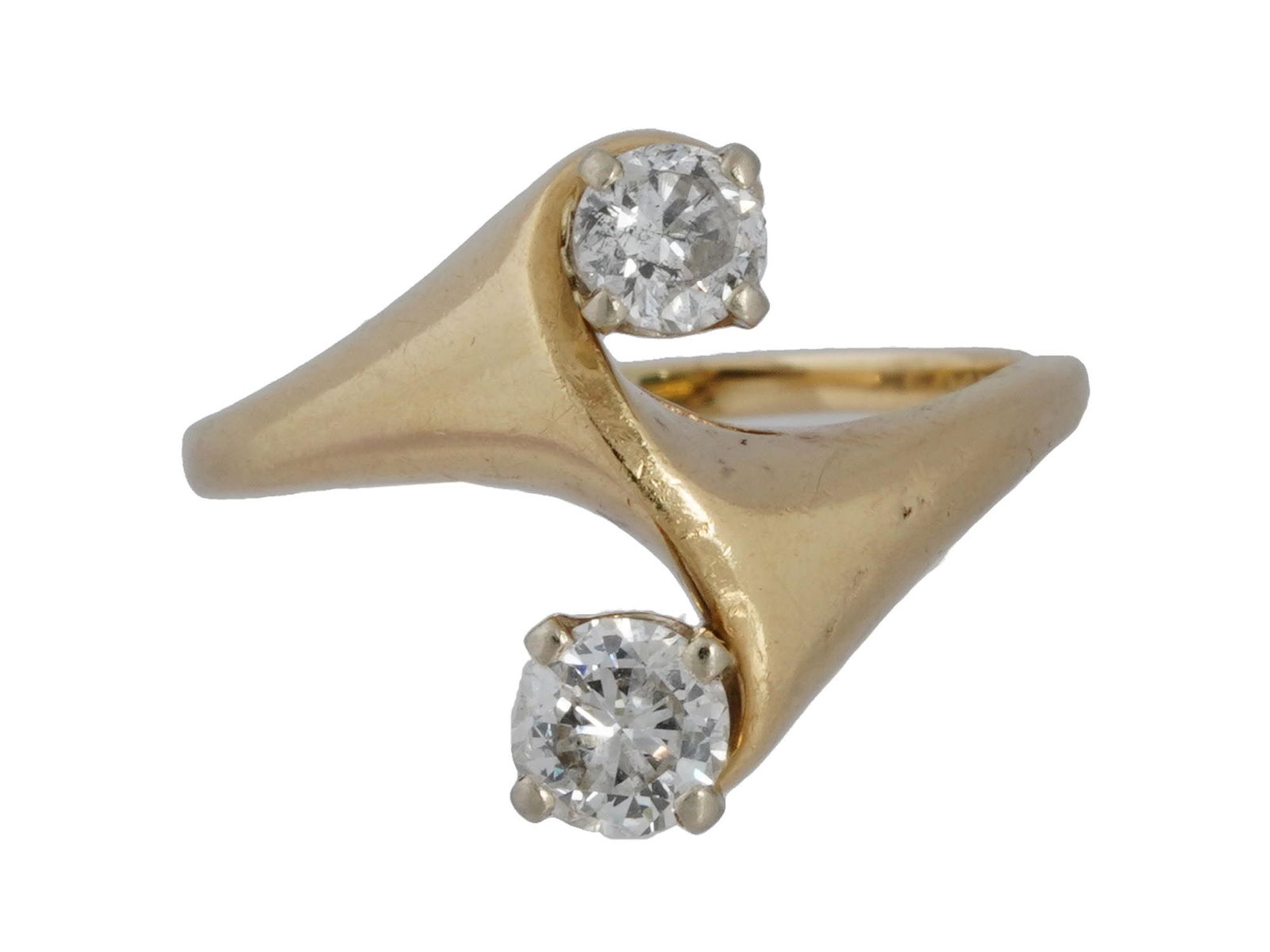 VINTAGE 14K GOLD AND DIAMONDS STATEMENT RING (1 of 6)