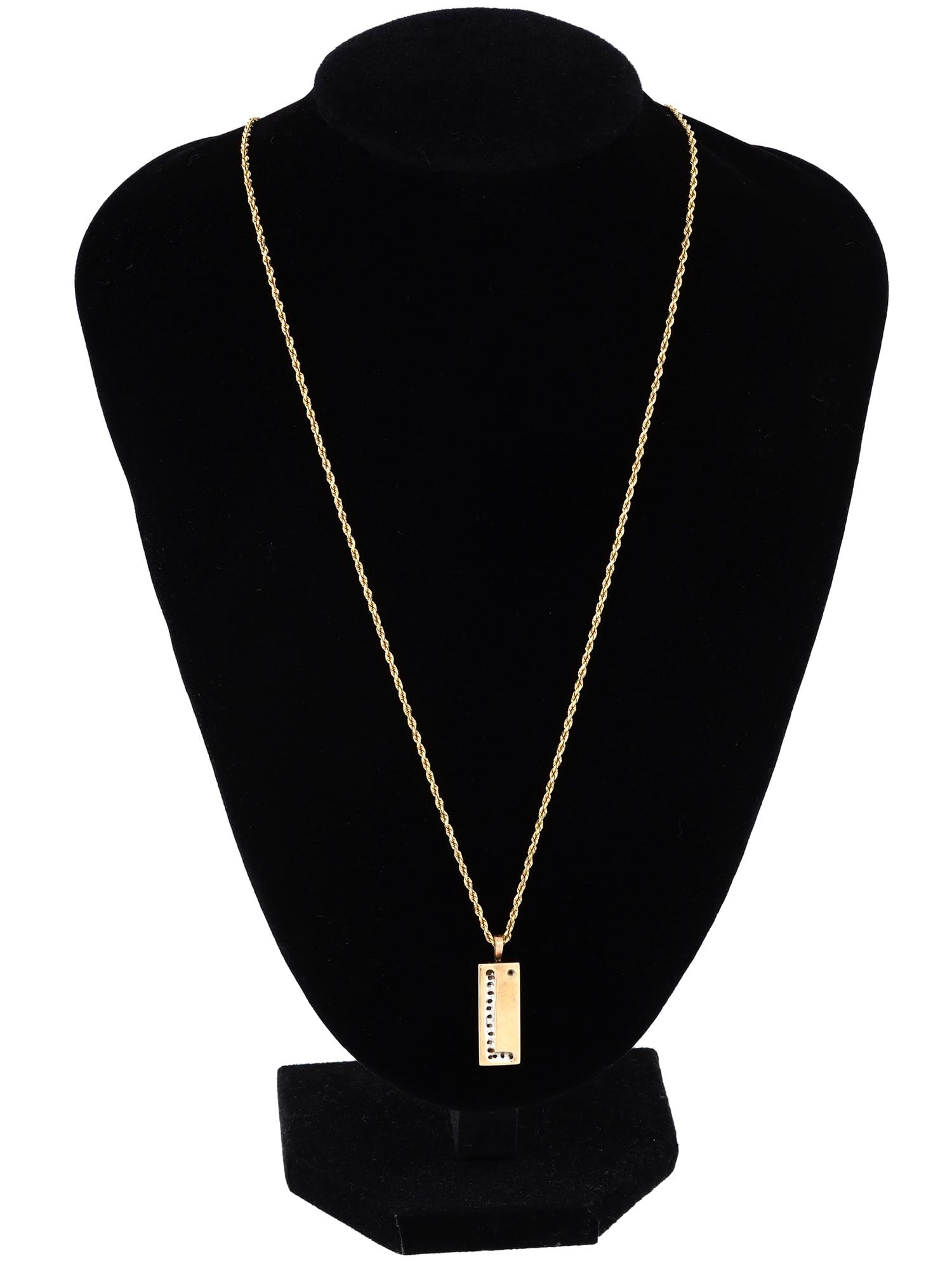 MODERN 14K GOLD DIAMOND CHAIN NECKLACE W TAG PENDANT (1 of 5)