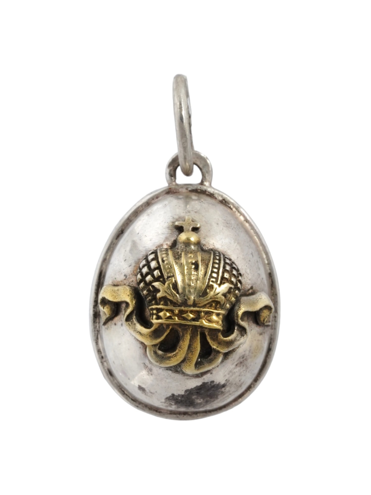RUSSIAN 84 SILVER NICHOLAS II MONOGRAM EGG PENDANT (1 of 5)