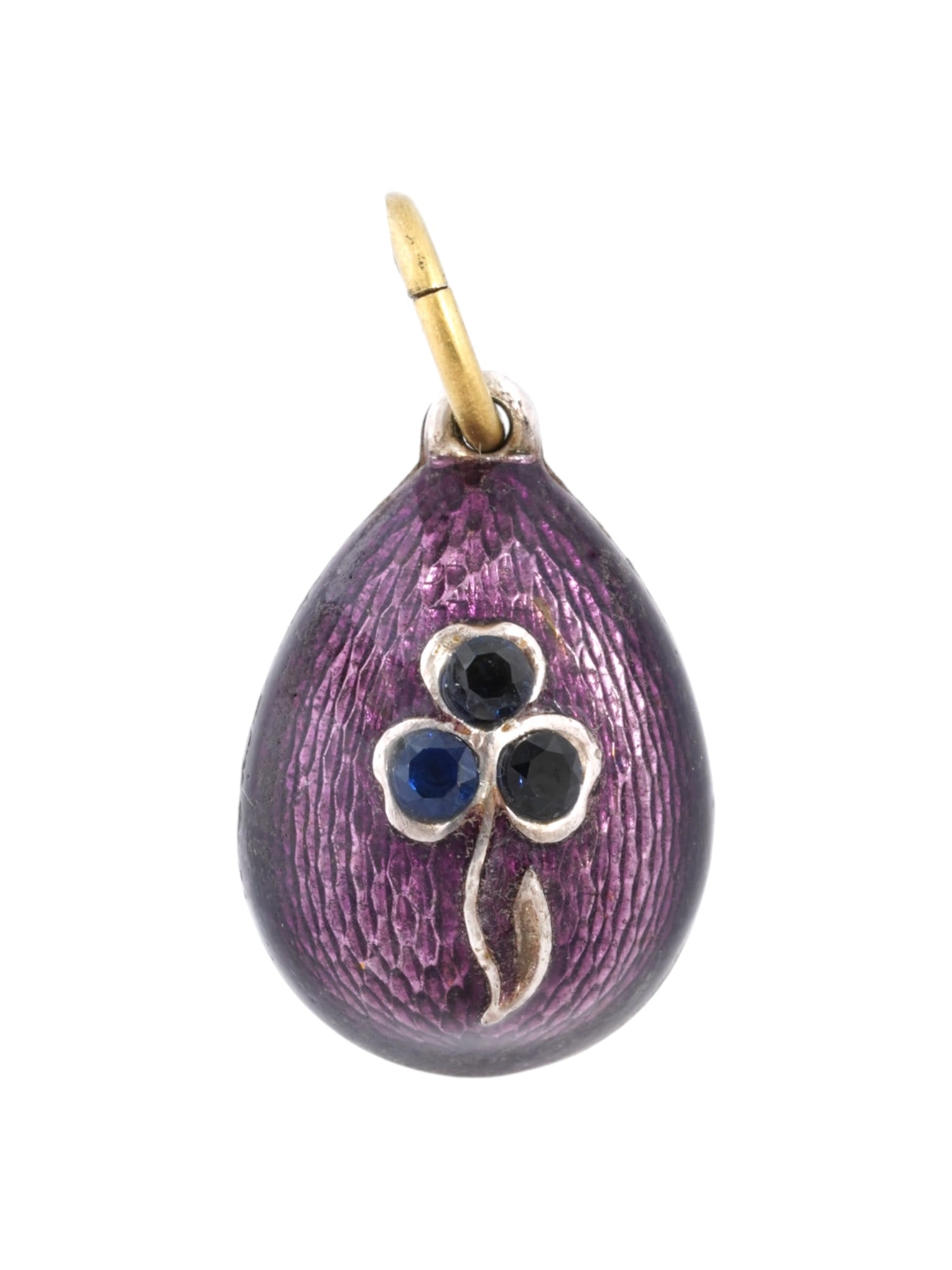 RUSSIAN 88 SILVER ENAMEL AND GEMSTONES EGG PENDANT (1 of 5)
