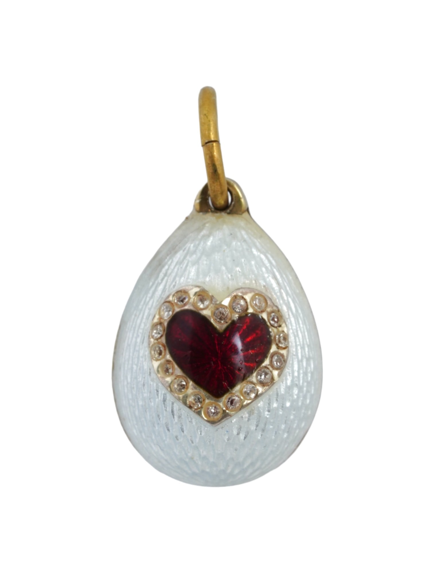 RUSSIAN GILT SILVER GUILLOCHE ENAMEL EGG PENDANT (1 of 5)