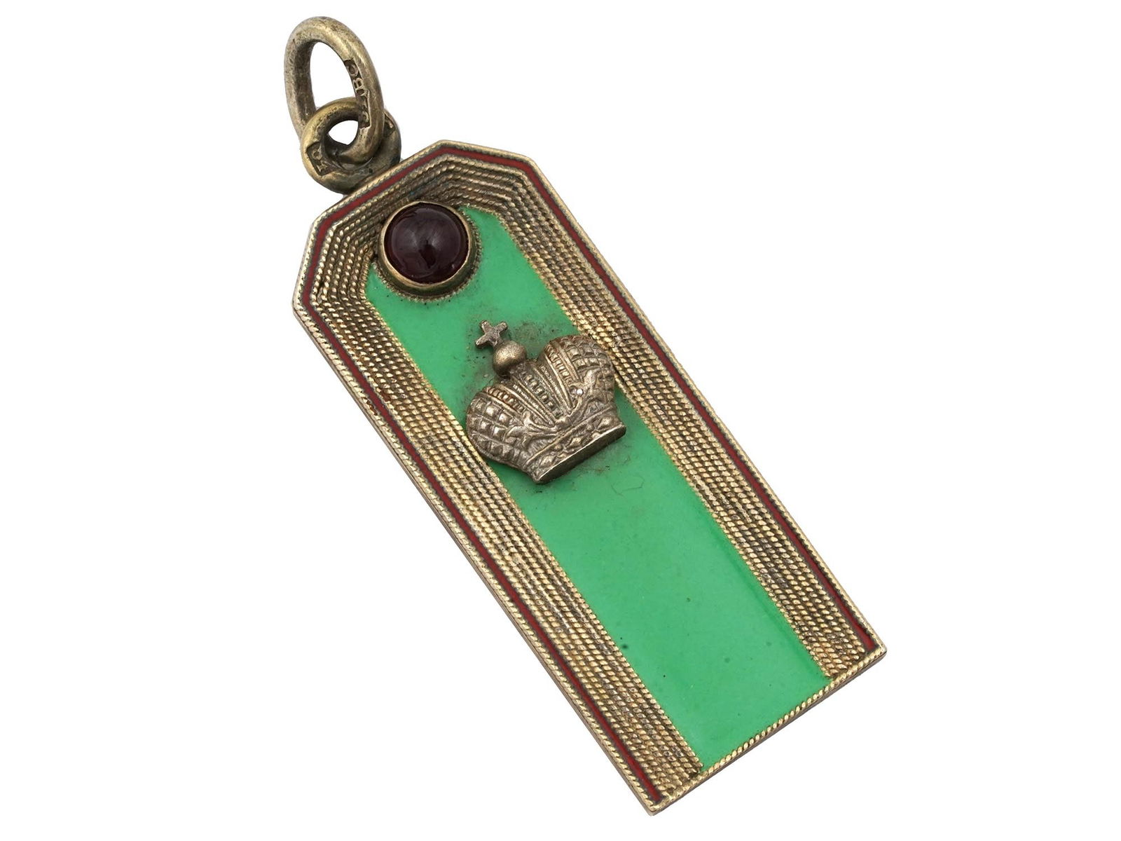 RUSSIAN SILVER ENAMEL MILITARY SHOULDER BOARD PENDANT (1 of 5)