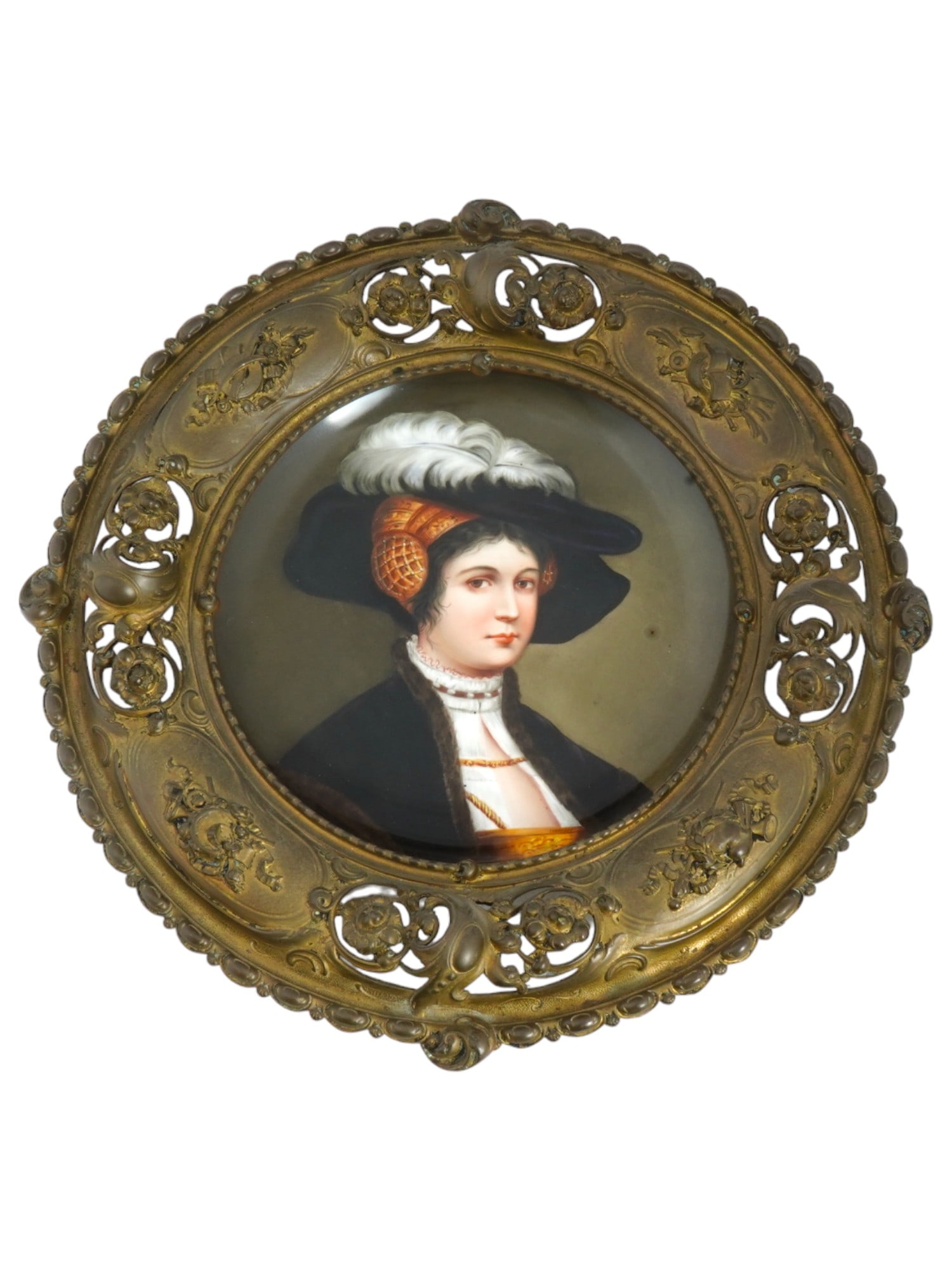 ANTIQUE GERMAN PORCELAIN PLAQUE AFTER KAULBACH (1 of 5)