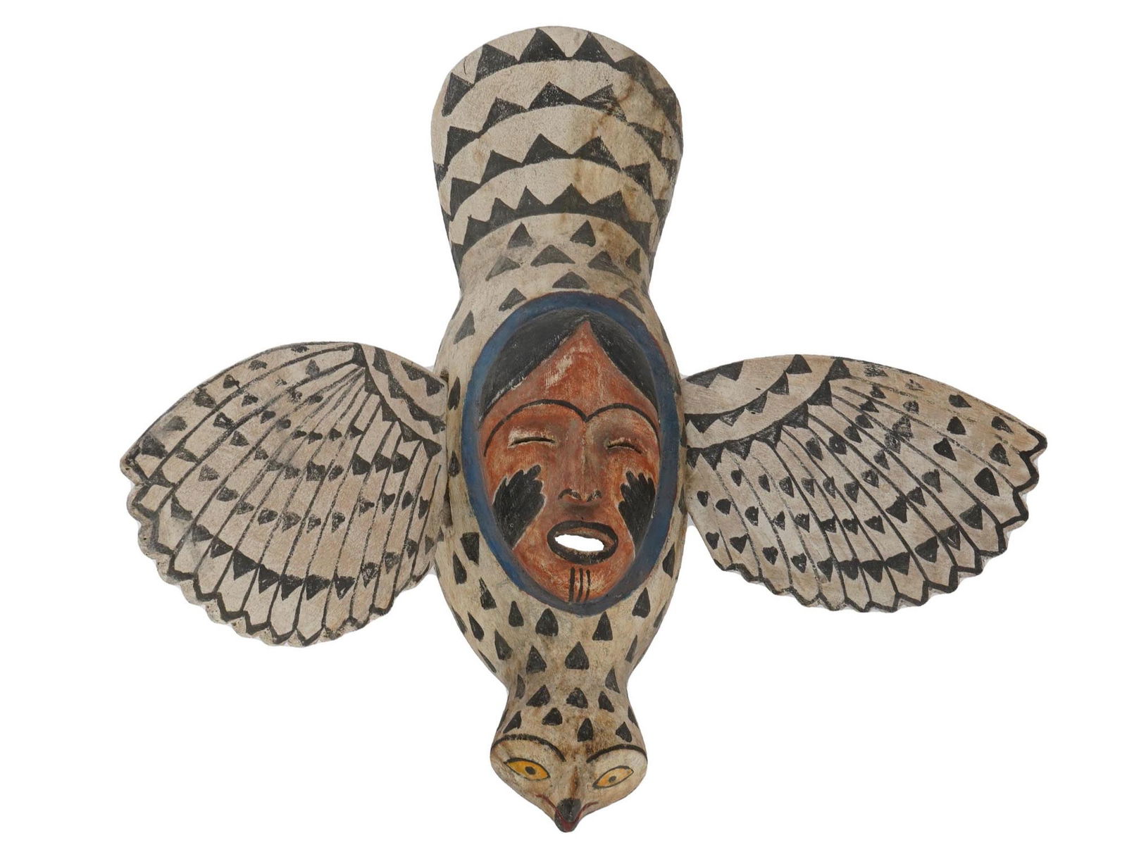 SOUTHWESTERN ALASKAN YUPIK ESKIMO BIRD SPIRIT WOOD MASK (1 of 7)