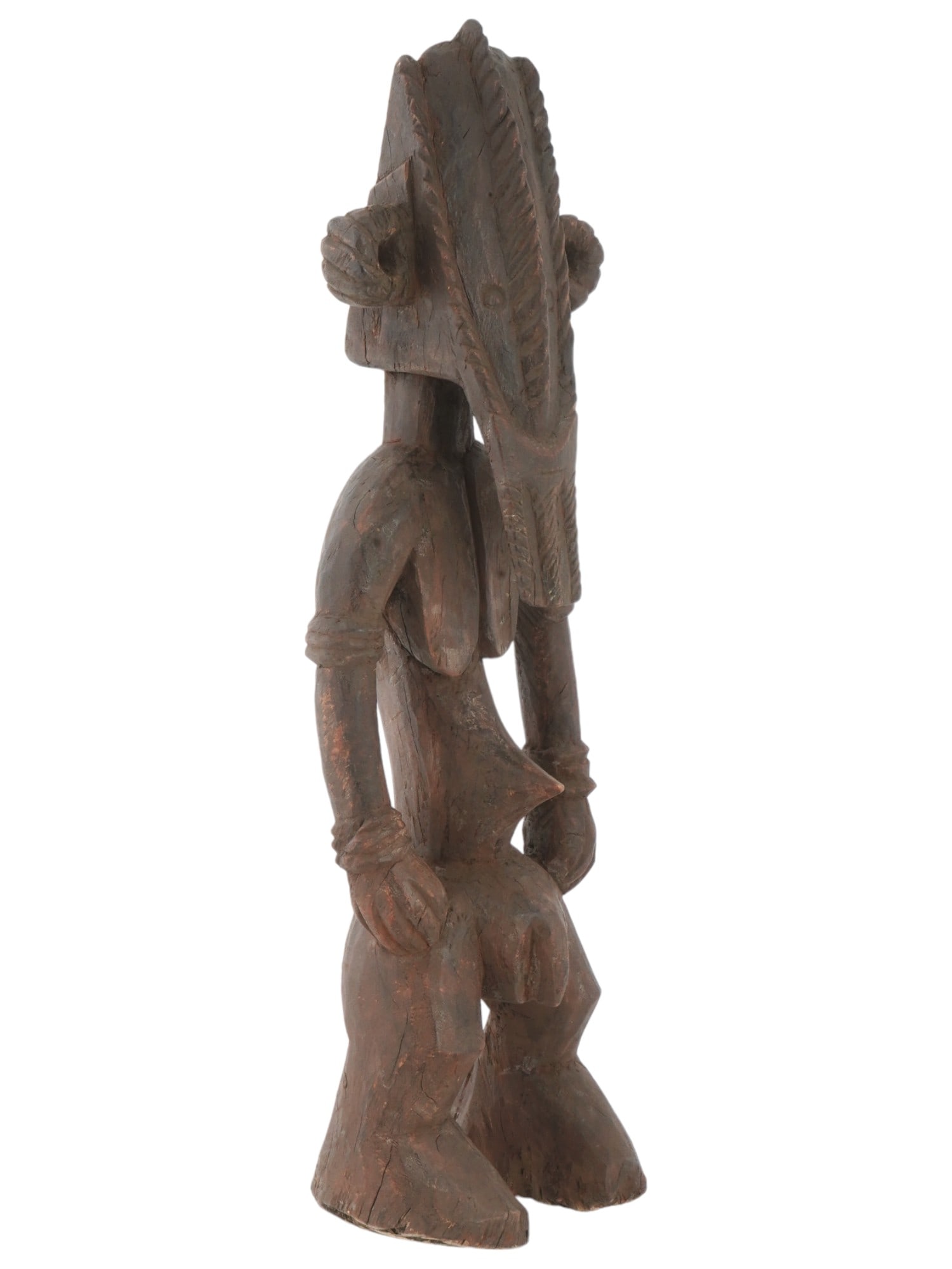 LARGE WOODEN WEST AFRICAN JUKUN MALE FIGURE (1 of 9)