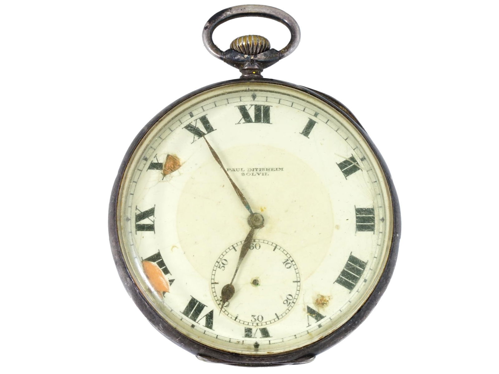 ANTIQUE PAUL DITISHEIM STERLING SILVER POCKET WATCH (1 of 11)