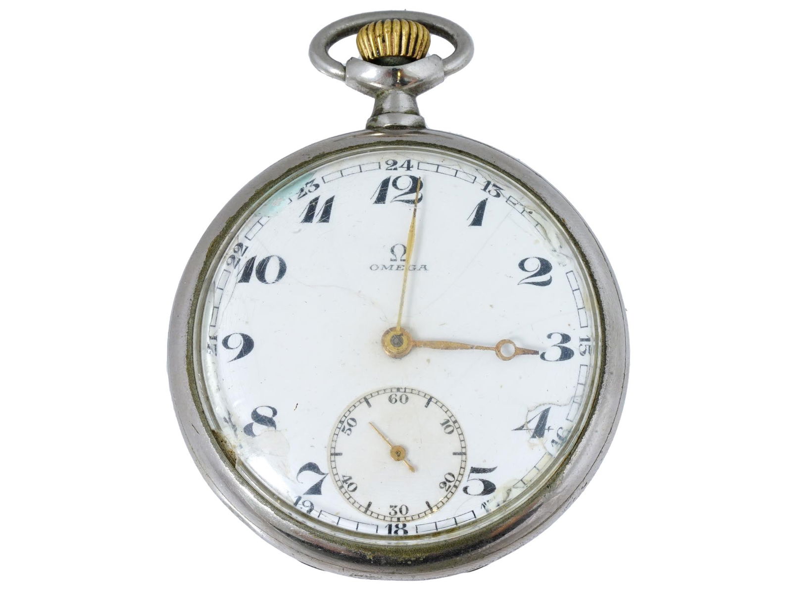 EARLY 20TH C SWISS OMEGA OPEN FACE POCKET WATCH (1 of 6)