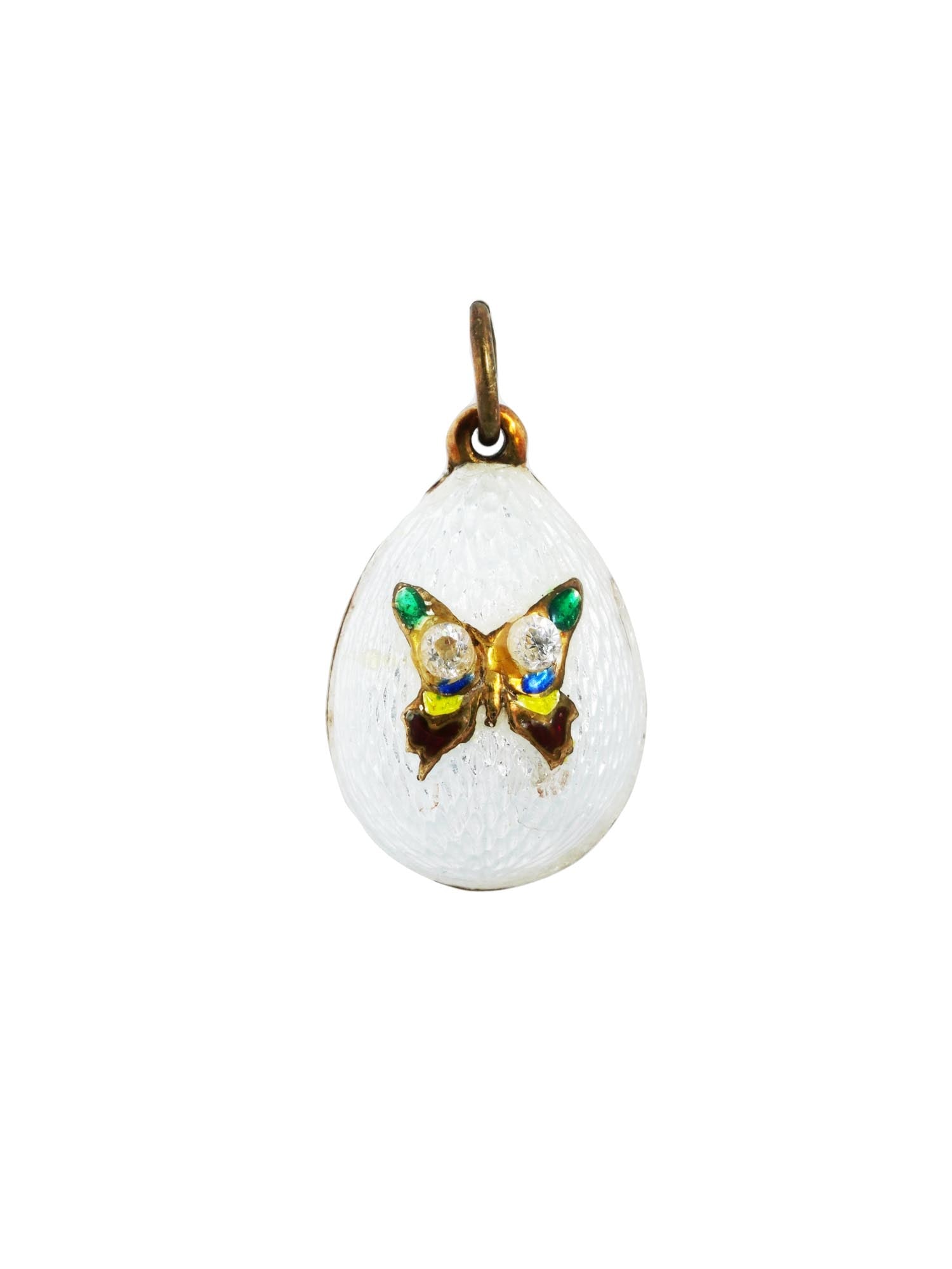 RUSSIAN SILVER ENAMEL BUTTERFLY EASTER EGG PENDANT (1 of 5)