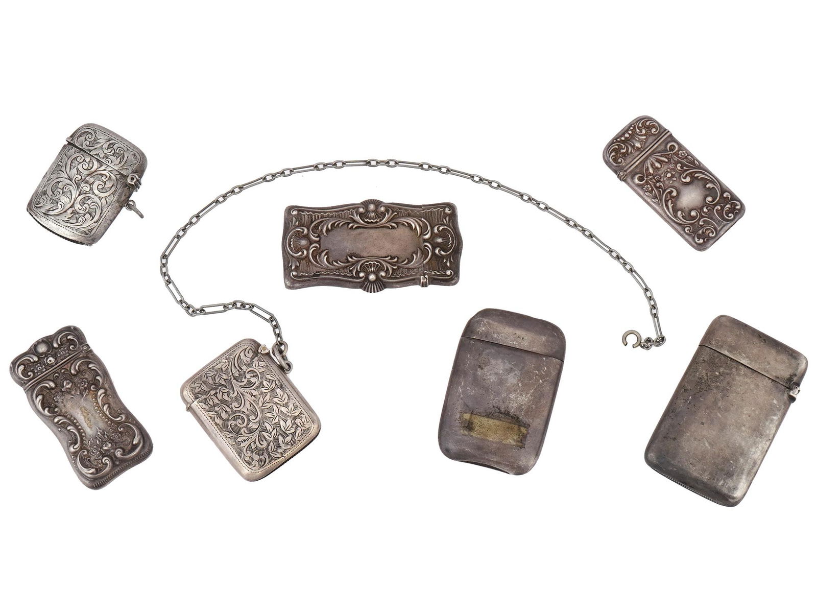 VINTAGE SILVER MATCHBOXES WITH DISTINCT DESIGNS (1 of 12)