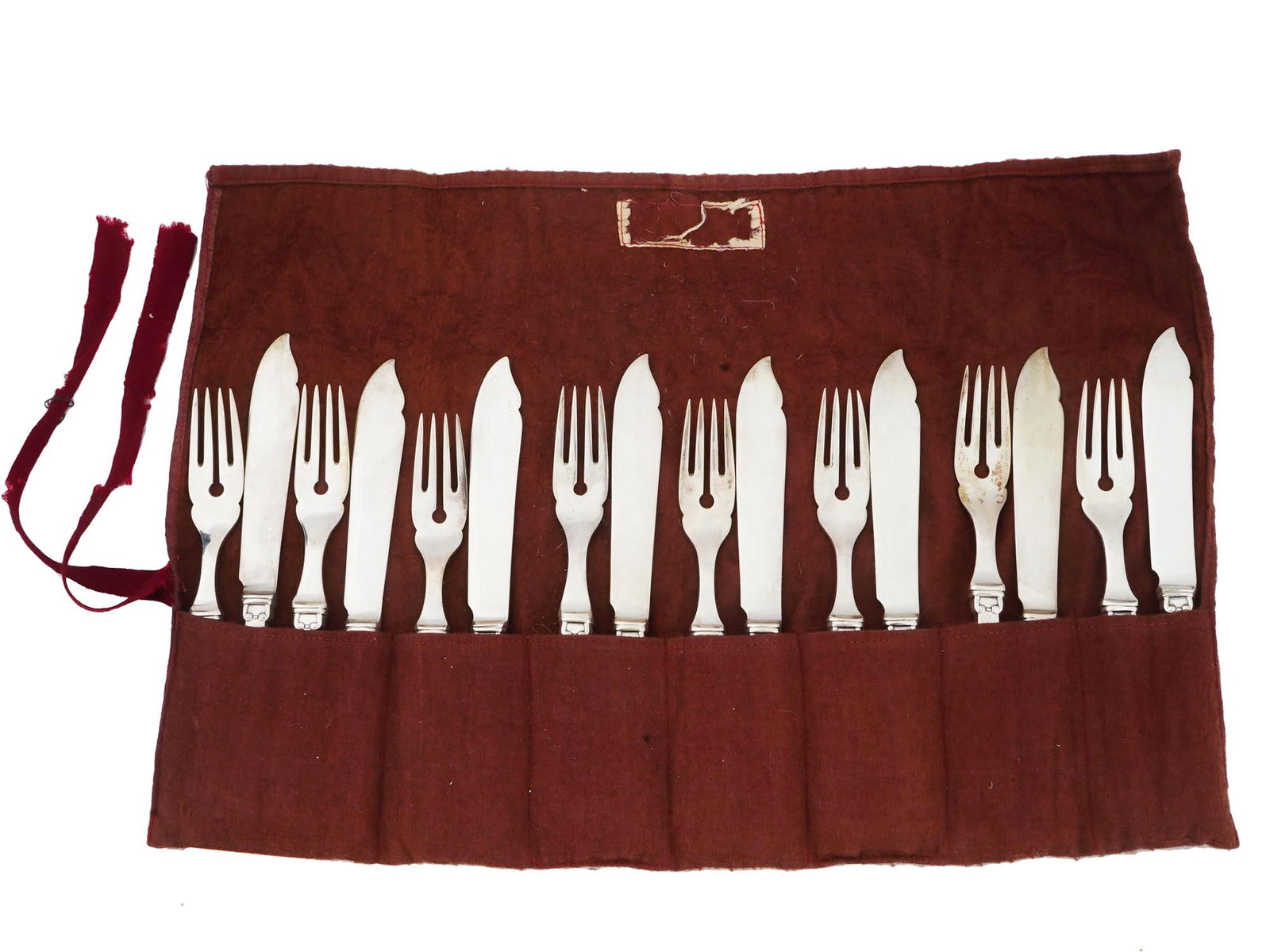 DANISH JOHANNES SIGGARD SILVER FISH SERVING SET (1 of 6)