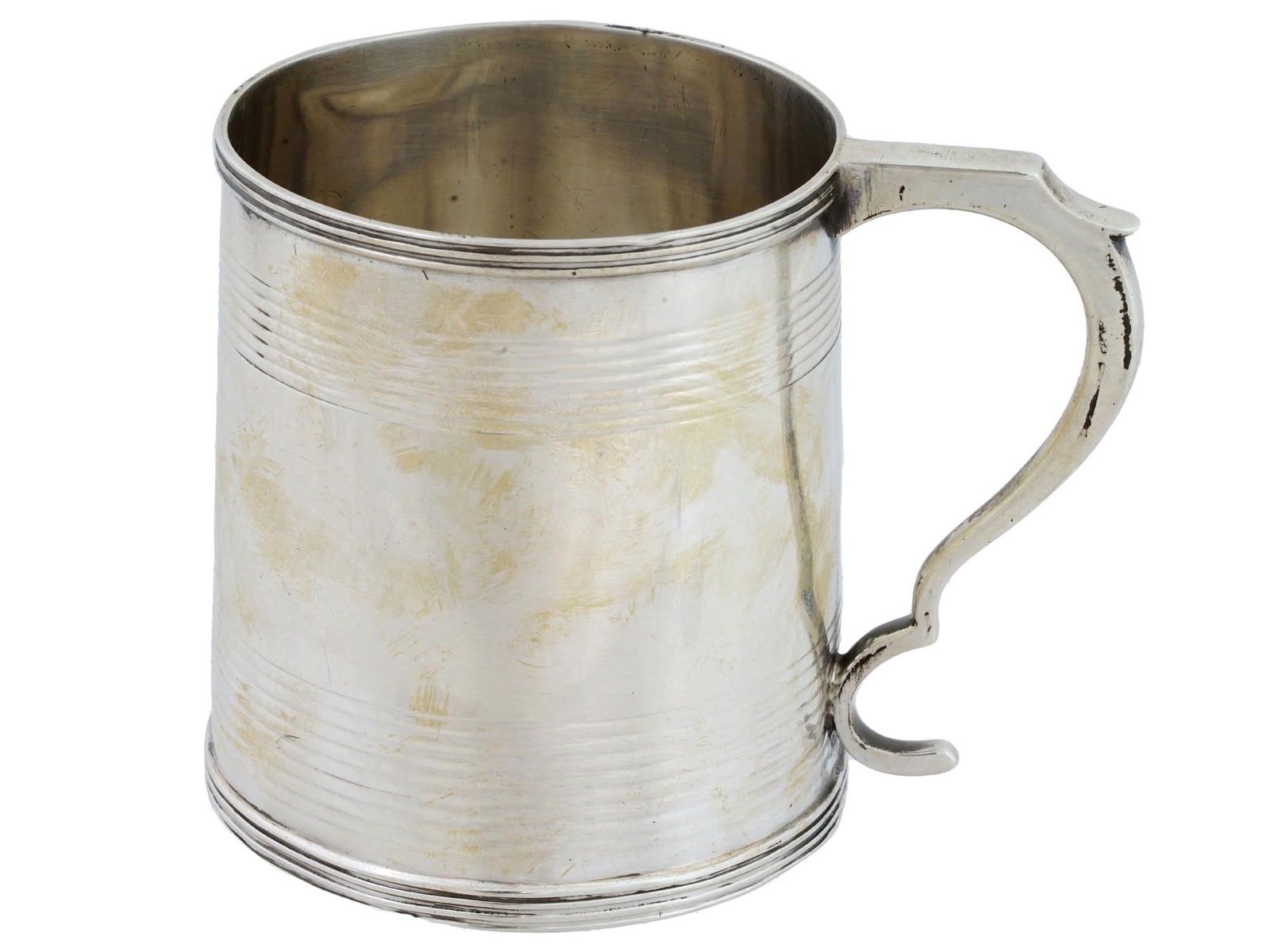 ANTIQUE ENGLISH GEORGE III SILVER TANKARD CUP (1 of 8)