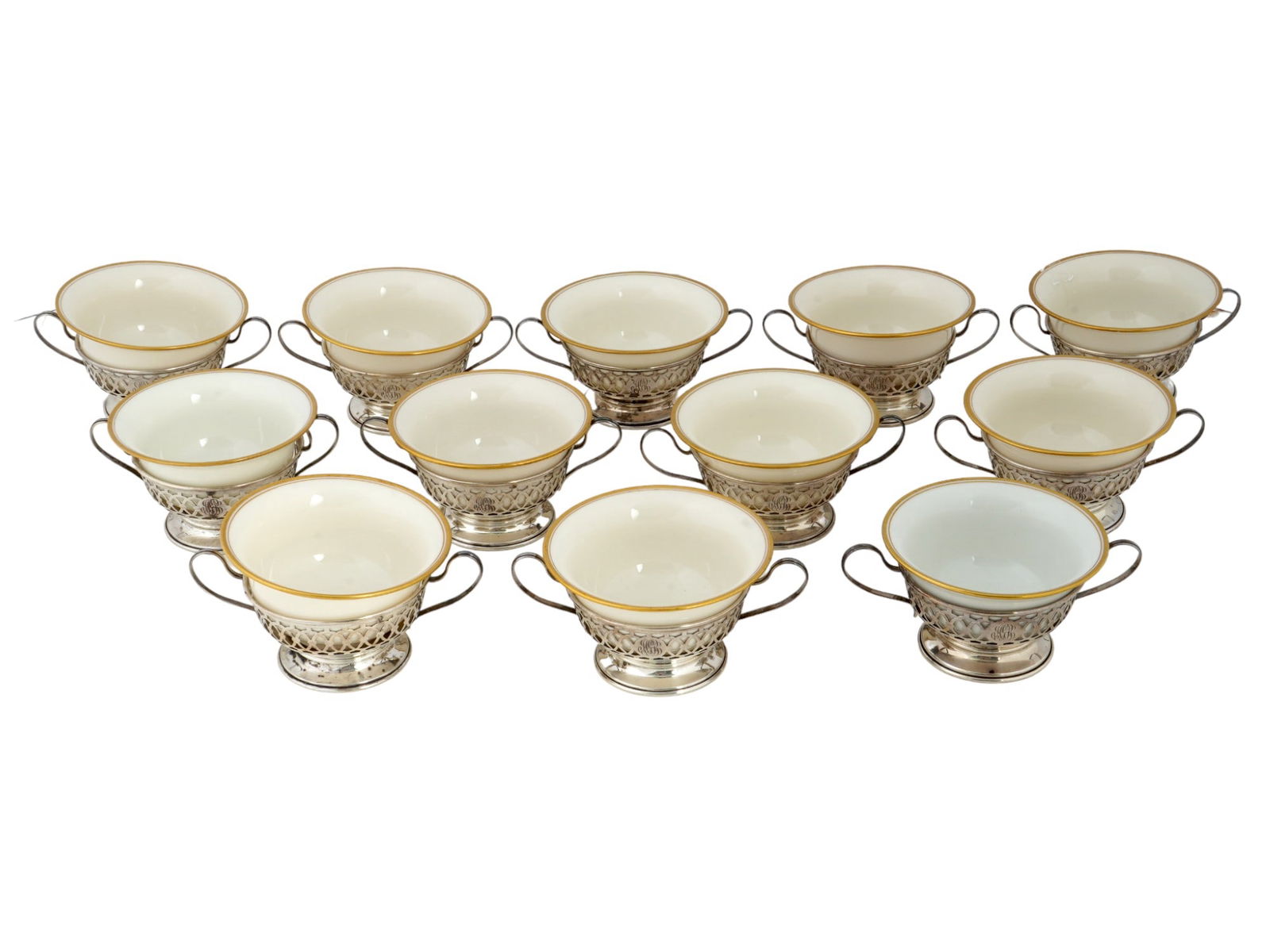 VINTAGE DEMITASSE STERLING SILVER HOLDERS WITH CUPS (1 of 11)