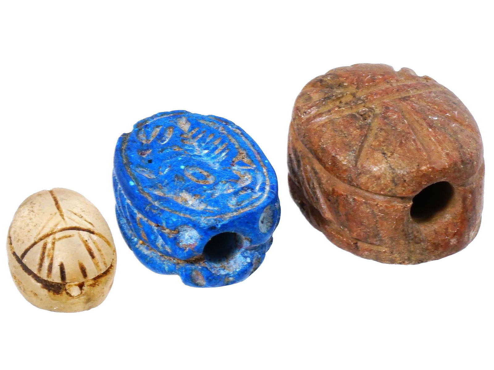 LOT OF ANCIENT EGYPTIAN CARVED SCARAB BEAD SEALS (1 of 6)