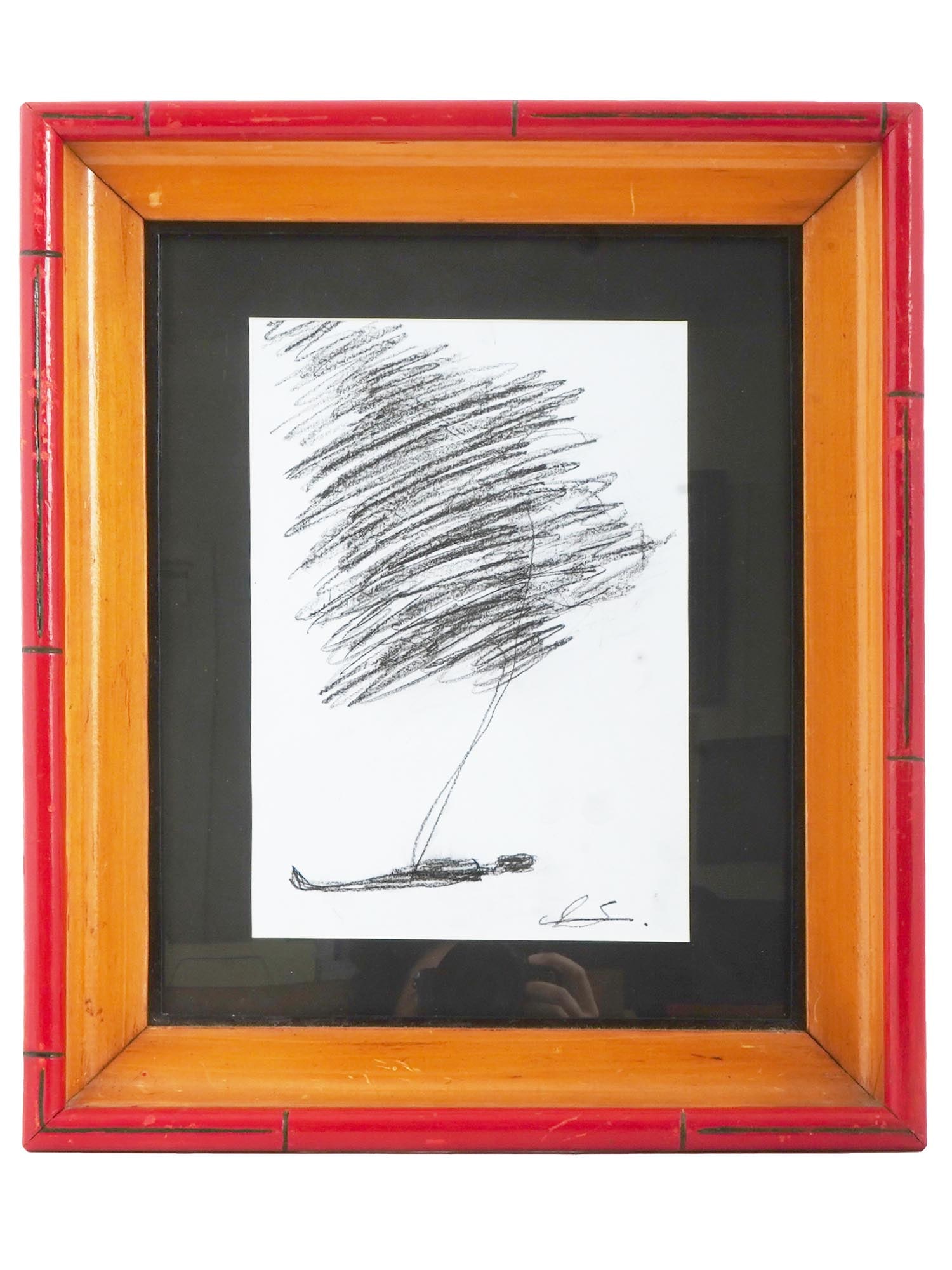 ATTRIBUTED TO CHIHARU SHIOTA JAPANESE PENCIL PAINTING: Attributed to Chiharu Shiota, Japanese, born 1972, pencil painting on paper depicting a Surreal scene from the Connection to the Universe series. Signed lower right. Framed. Chiharu Shiota is a Japane